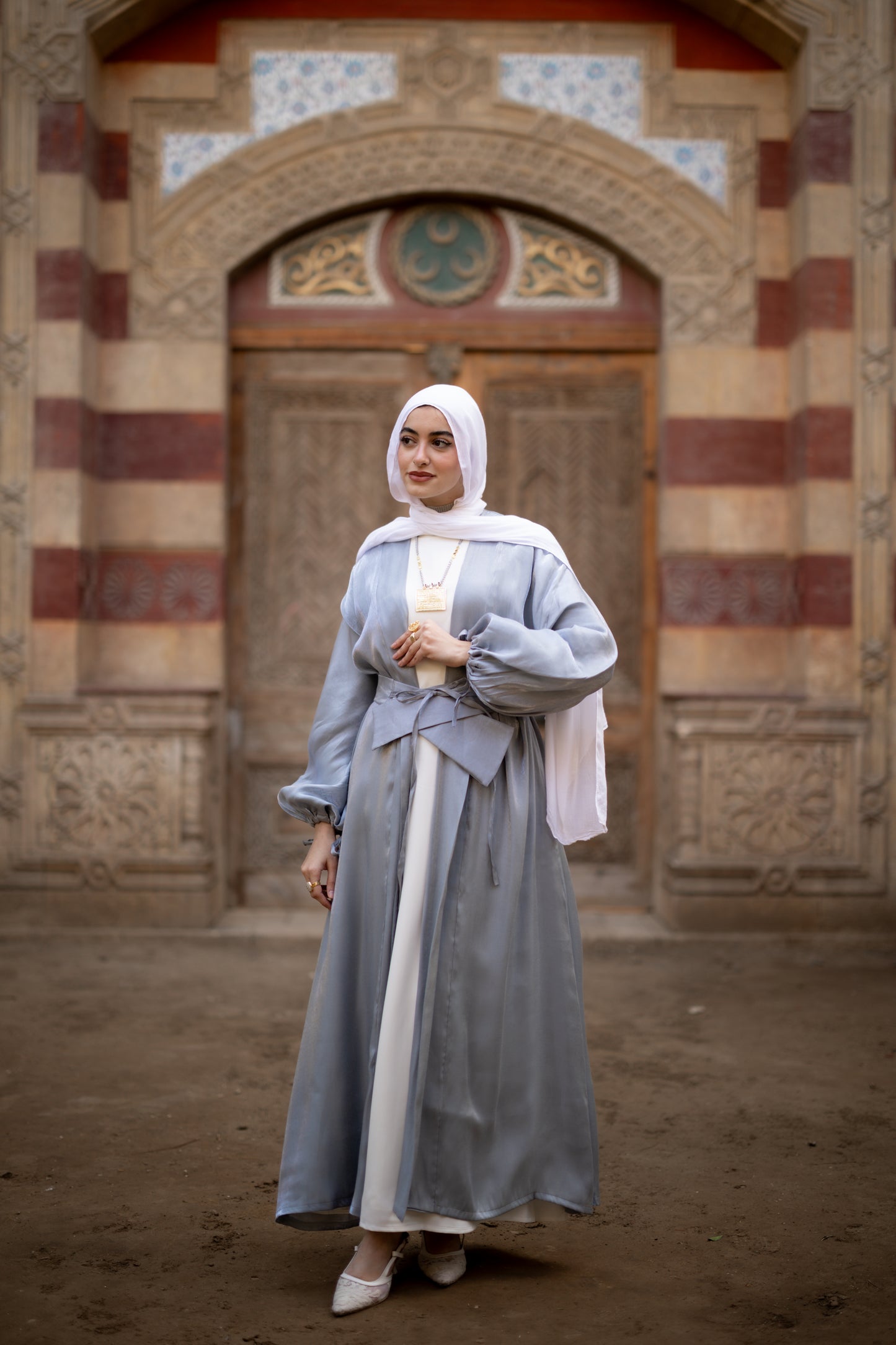 Layali Ramadan Kaftan in silver