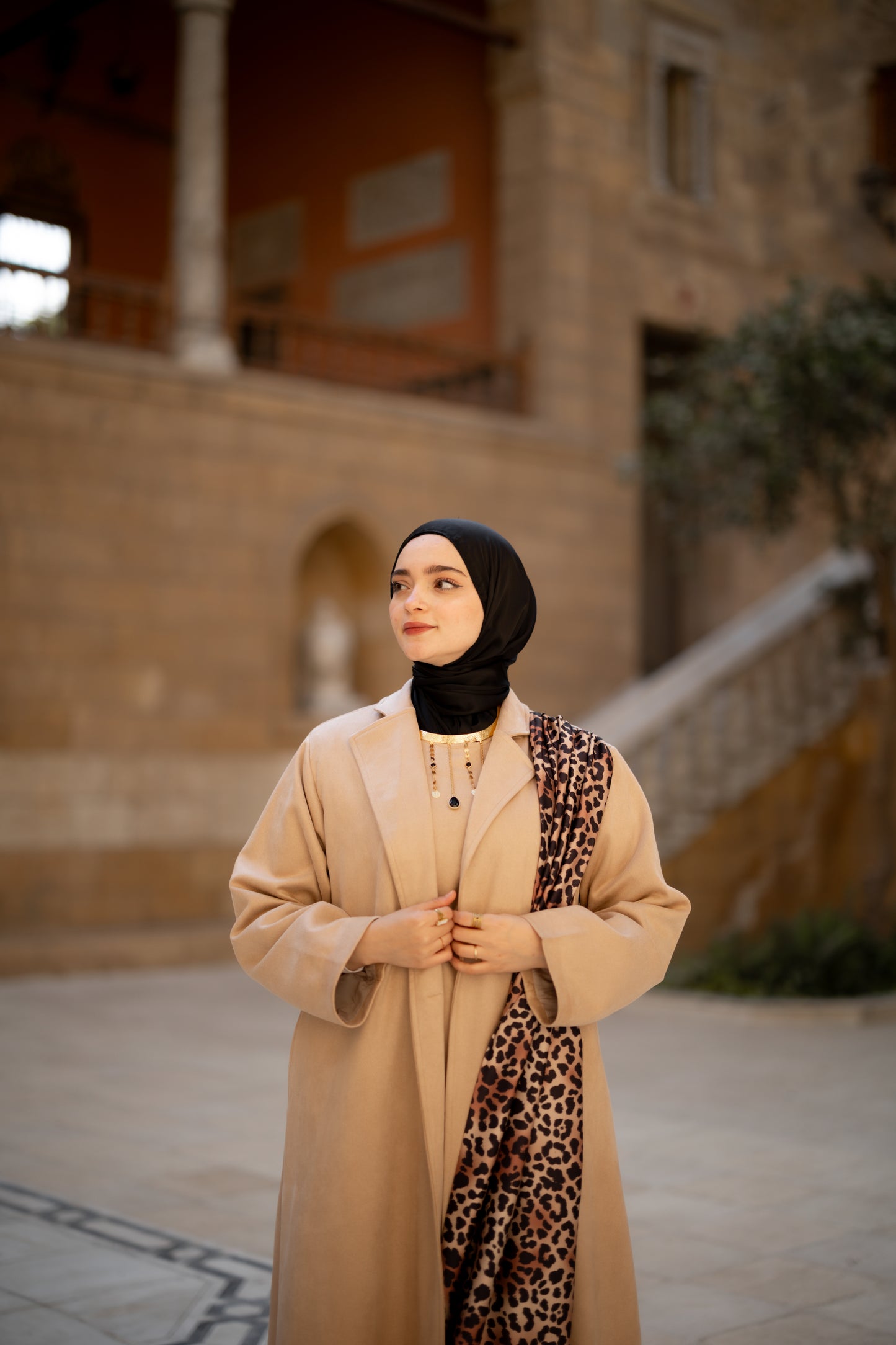 Arabian Leopard Kaftan Only in Beige
