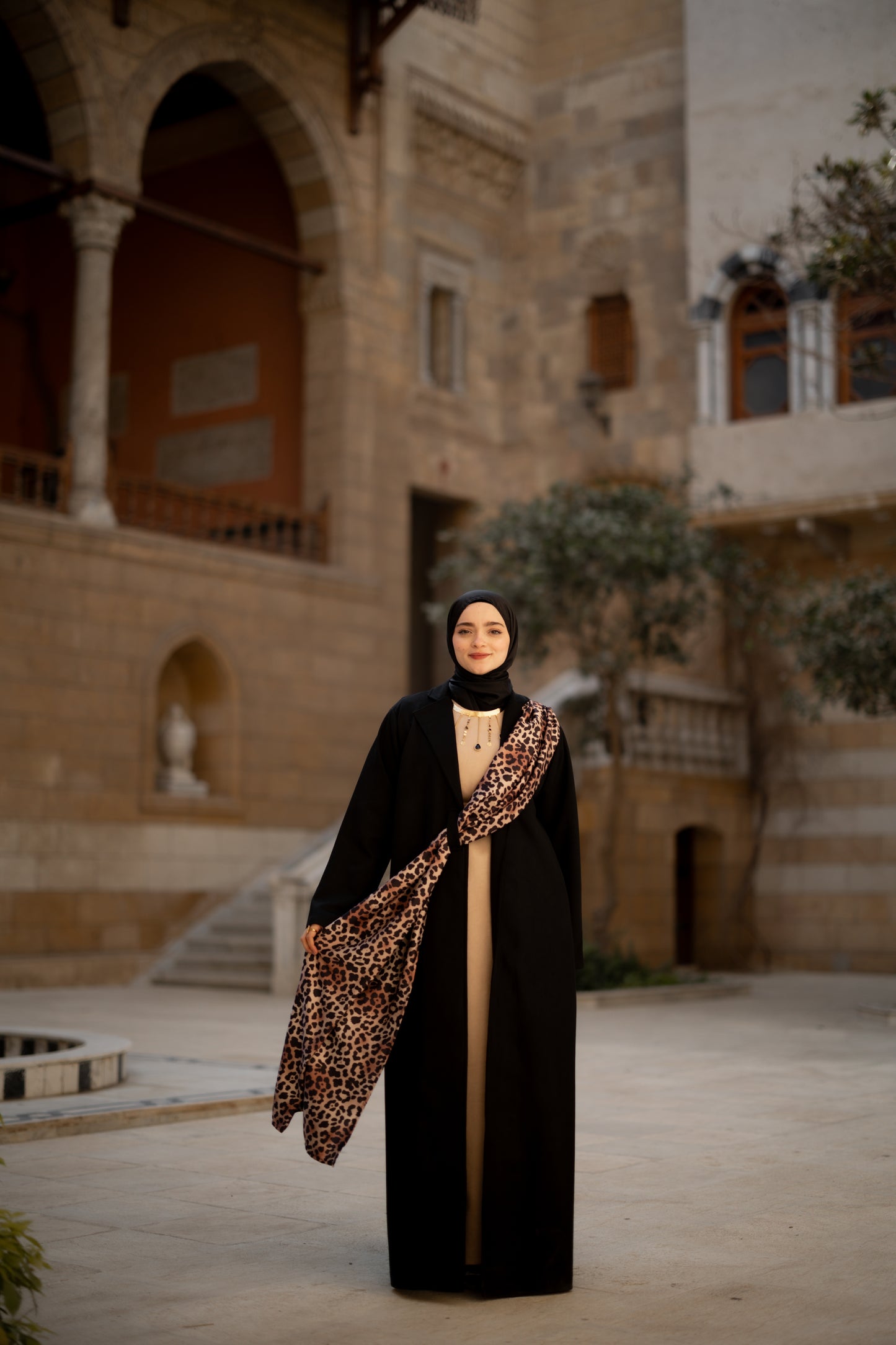 Arabian Leopard Kaftan Only in Black