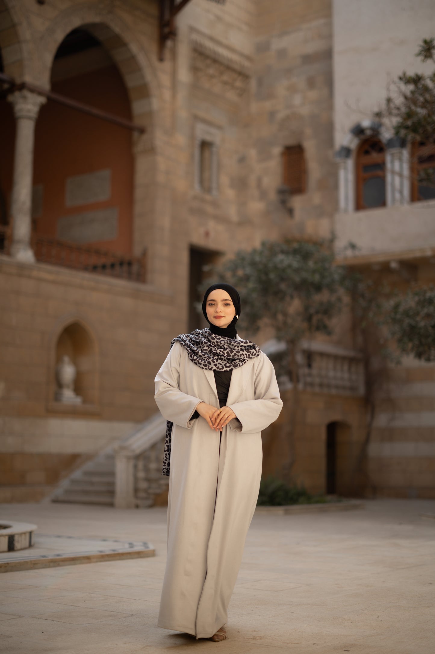 Arabian Leopard Abaya Only in Grey