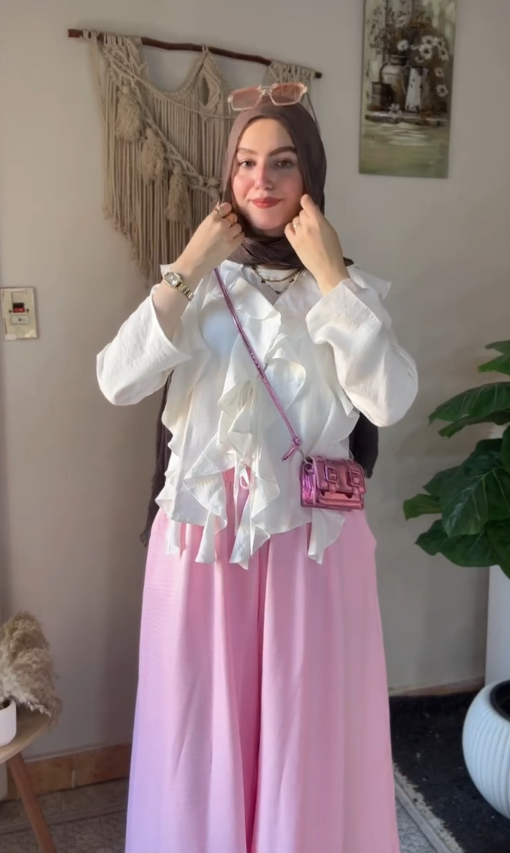 Ruffles Open Blouse in White