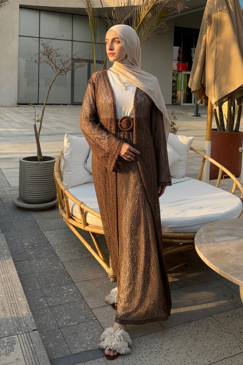 Trendy Mesh Set in Brown