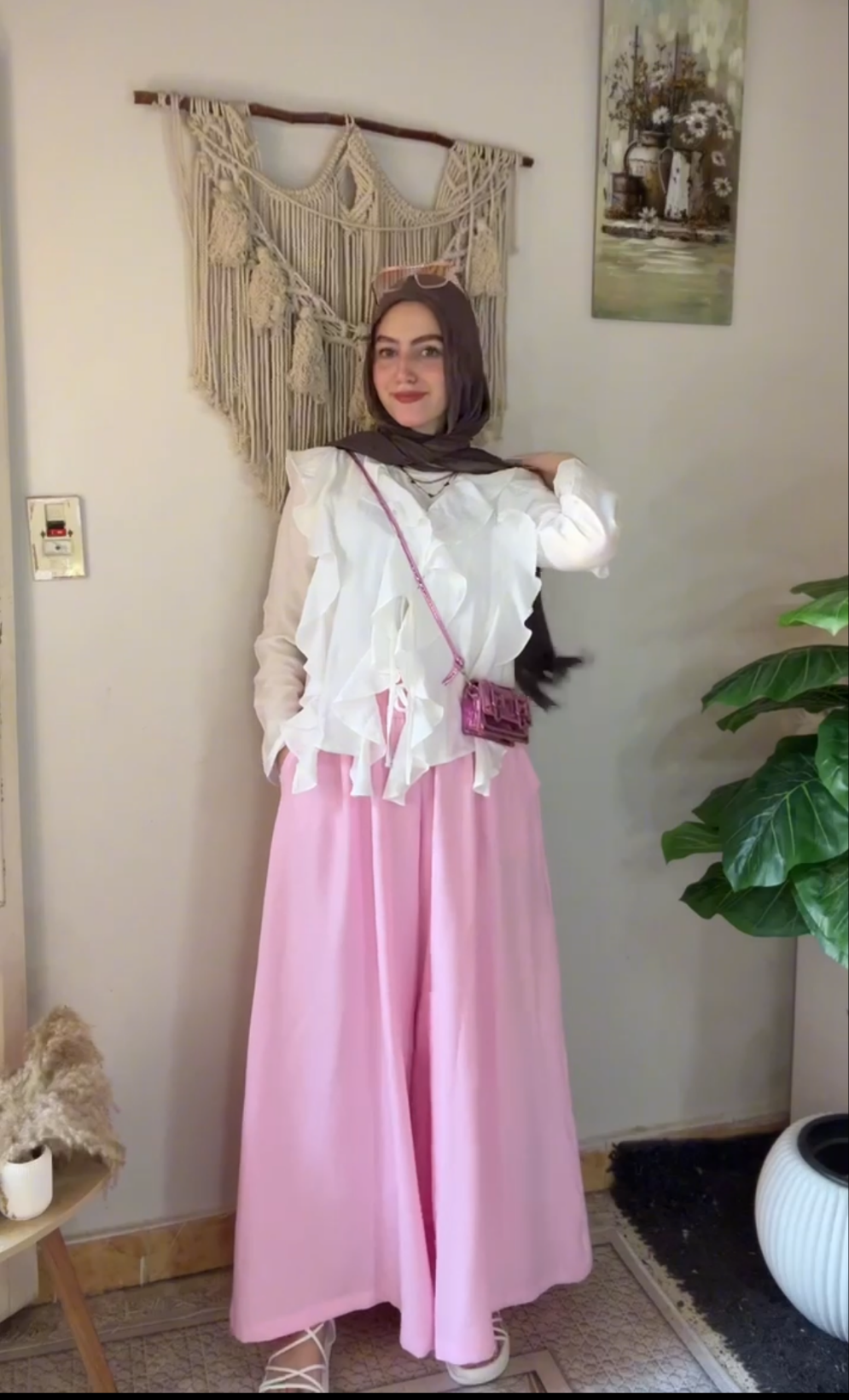 Ruffles Open Blouse in White