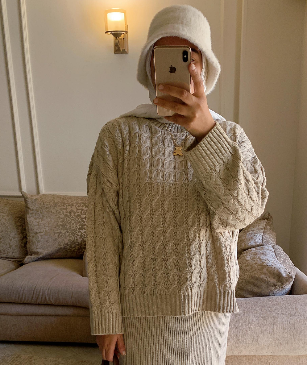 Braided Winter Tunic in Beige