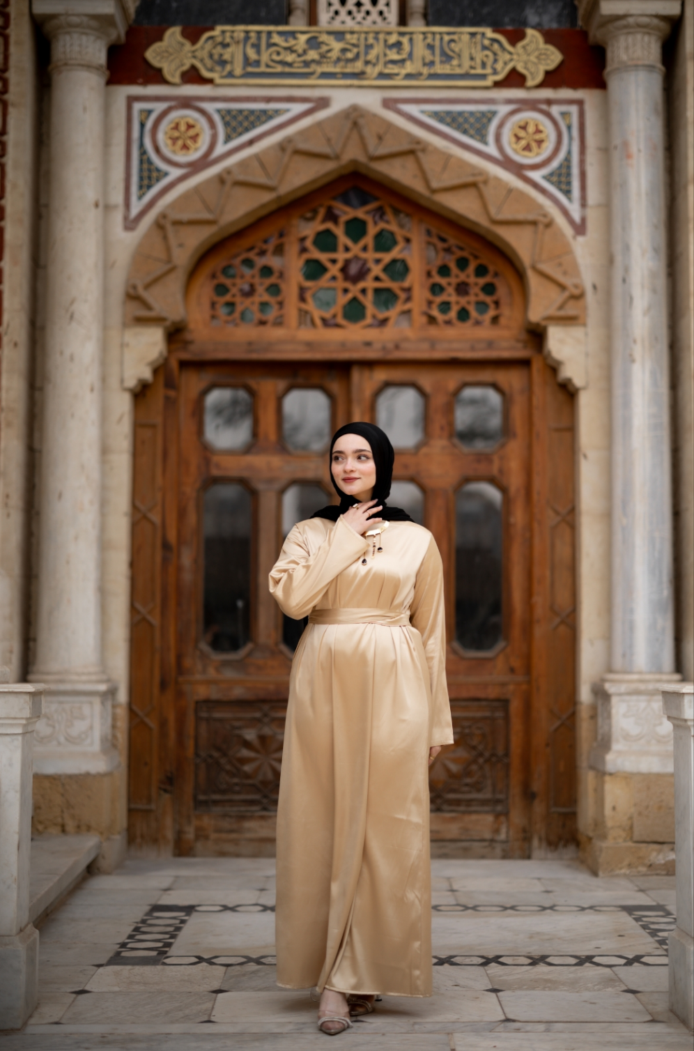 Gold Satin Basic Dress