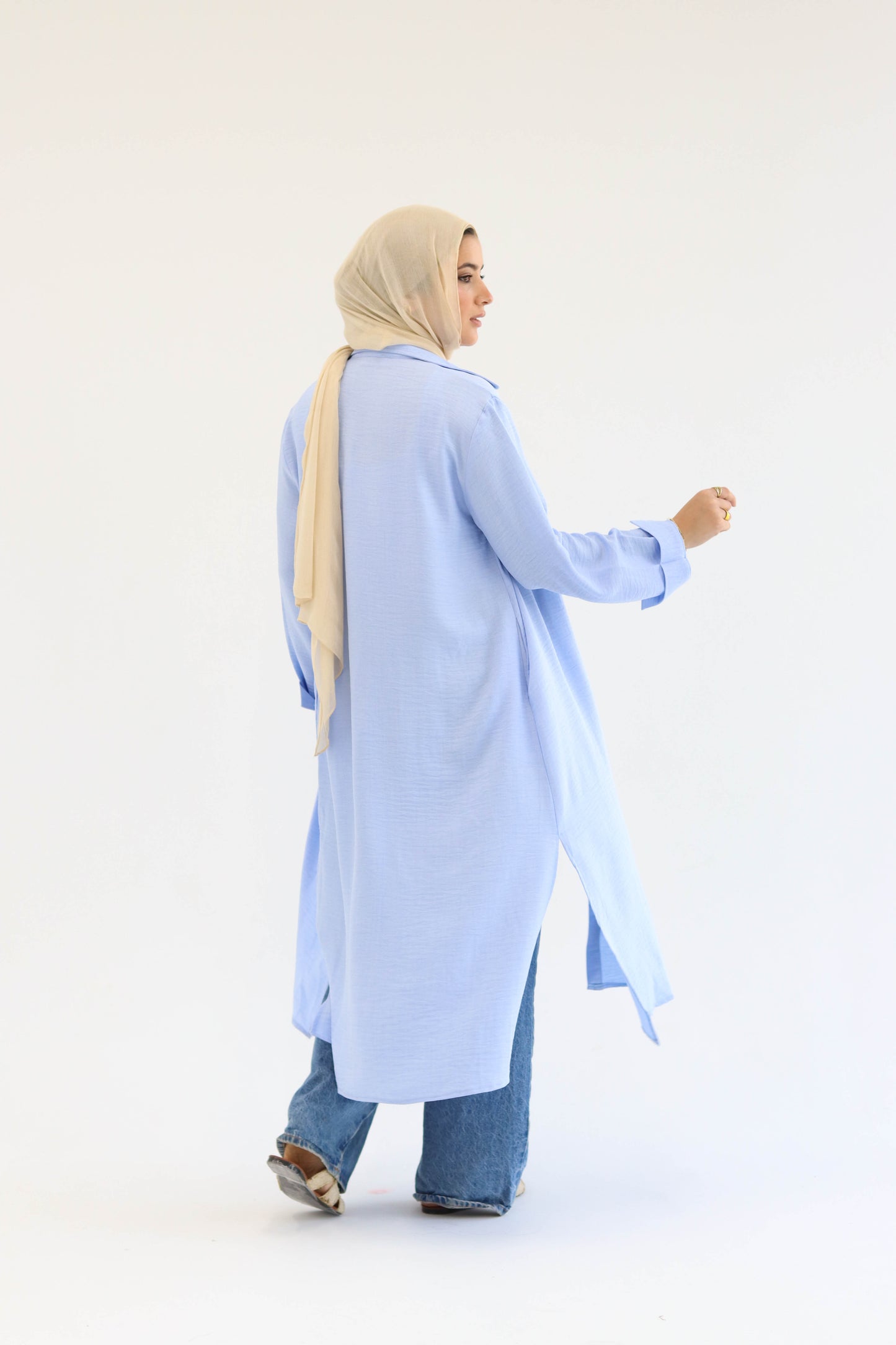 Linen Chemise in Sky Blue