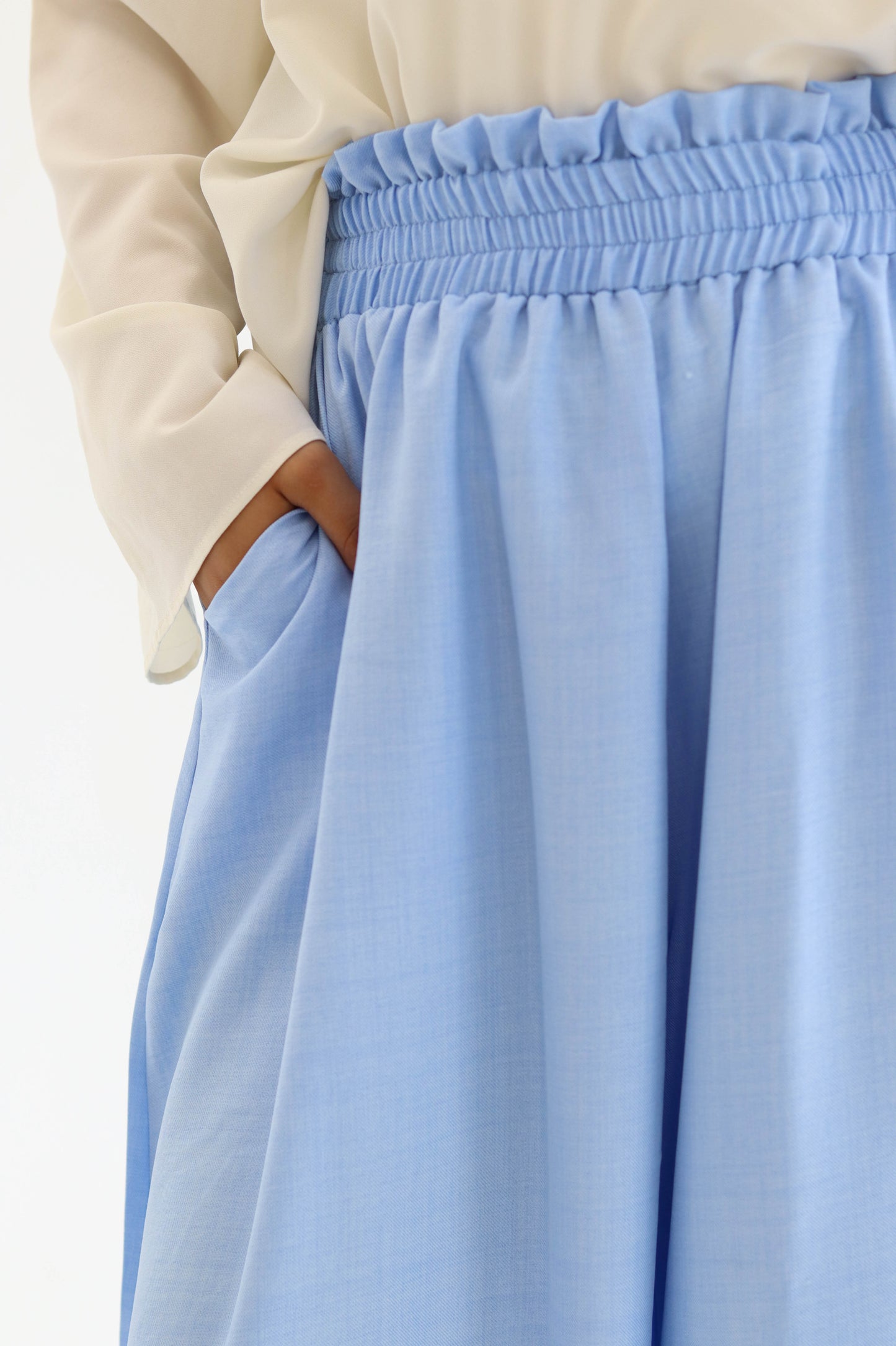 Wide Leg Linen Pants in Baby Blue