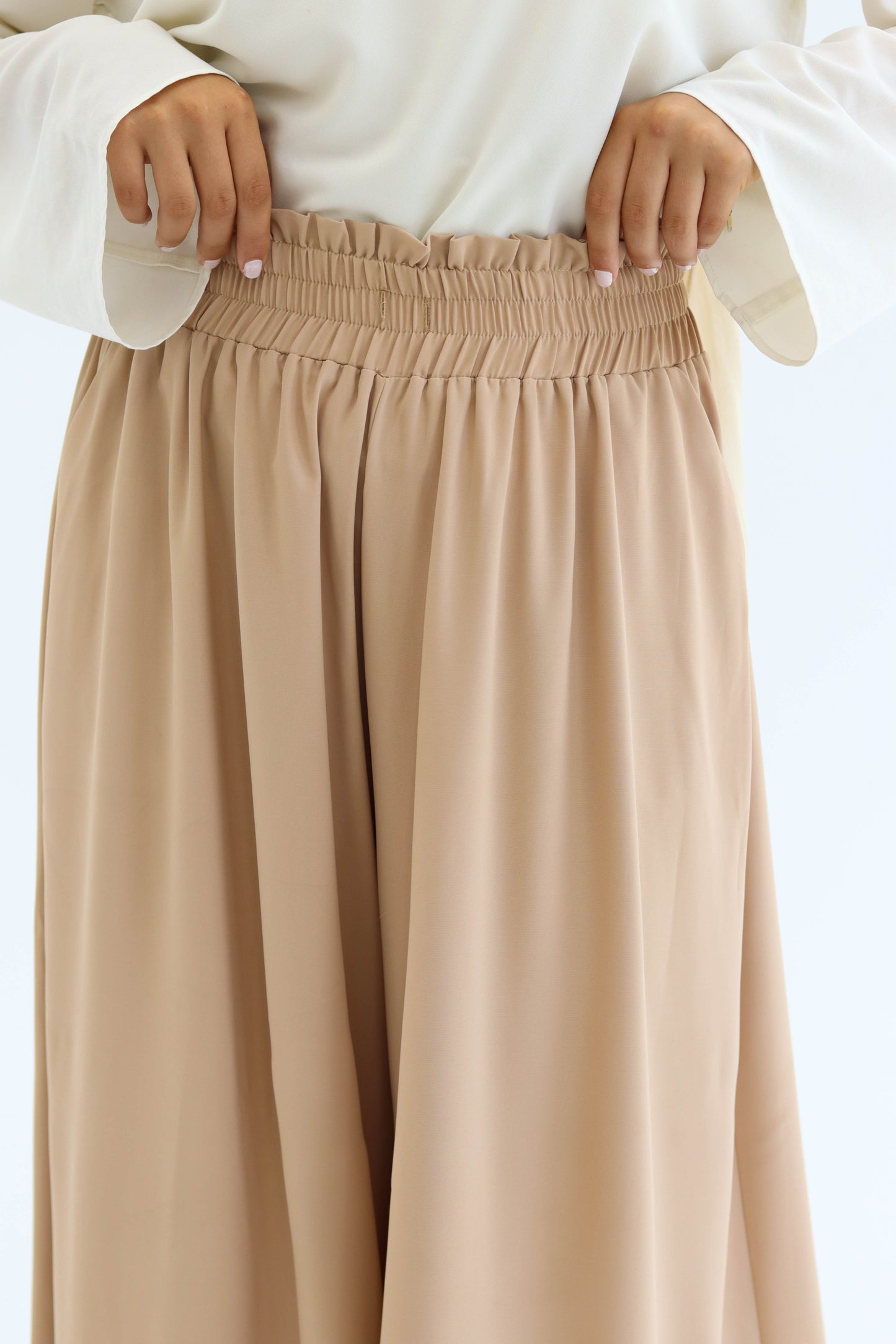Wide Leg Pants in Cafè