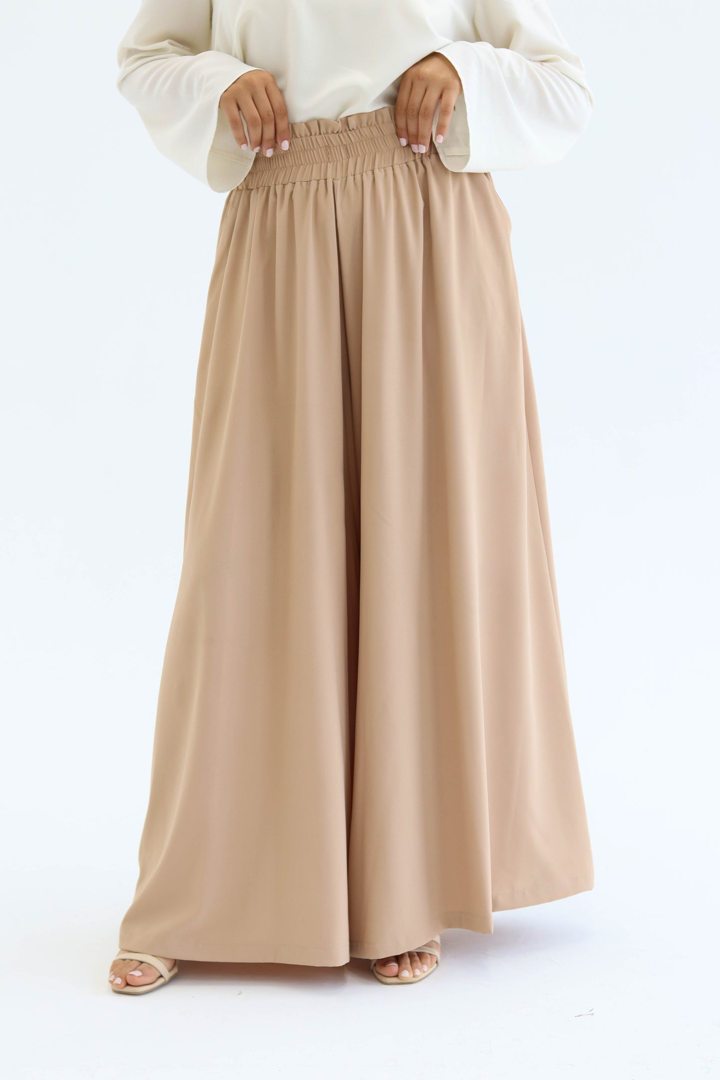 Wide Leg Pants in Cafè