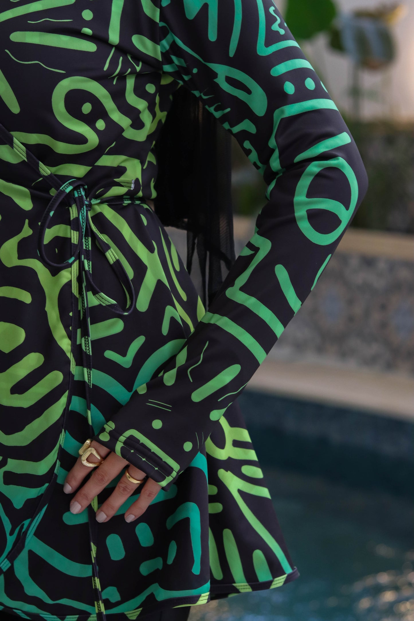 Black African Top Burkini (2 pieces)