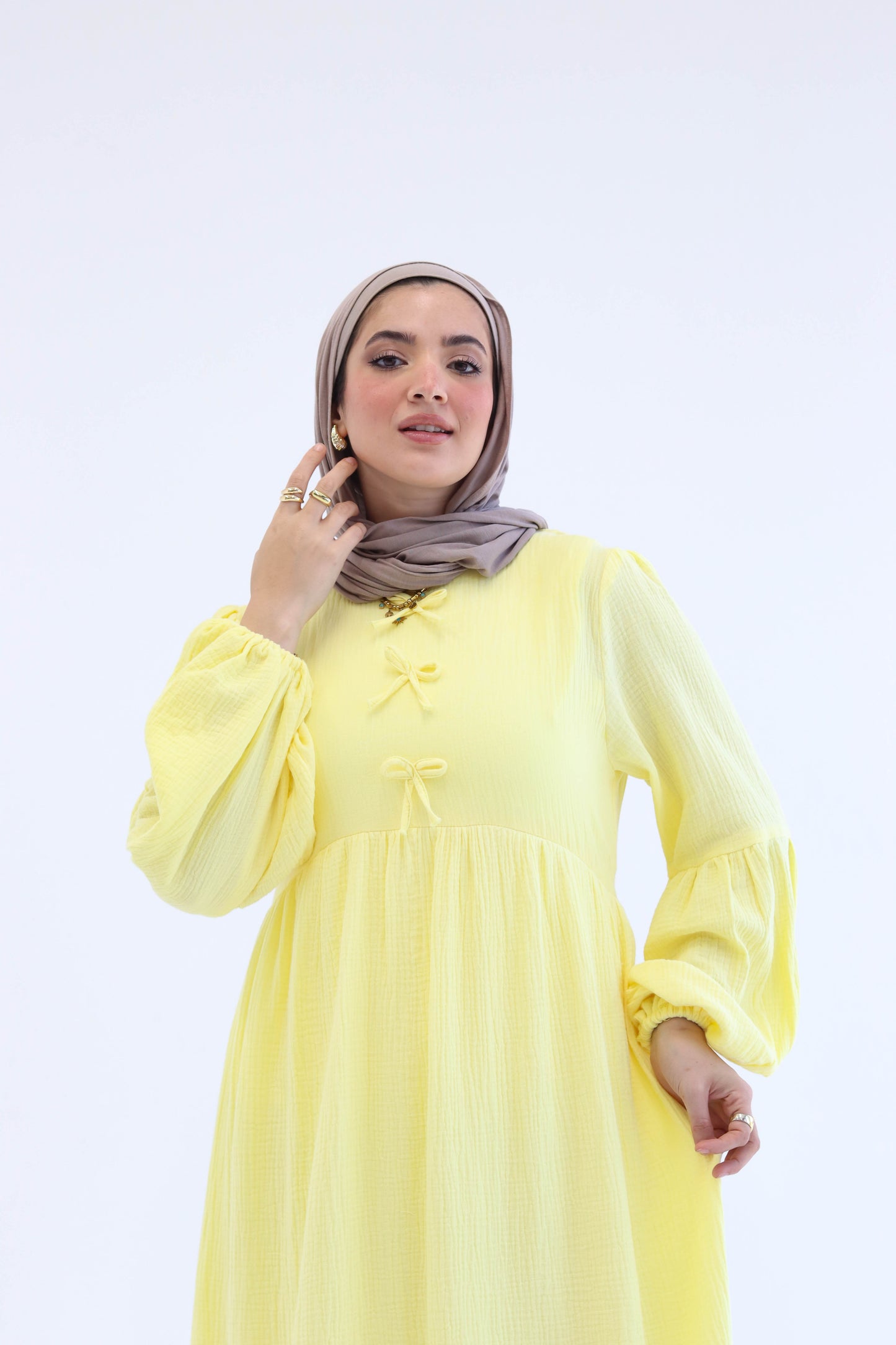 Little Bows Summer Dress in Yellow