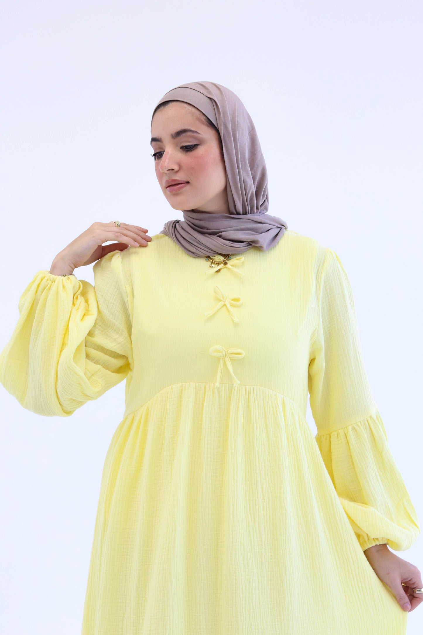 Little Bows Summer Dress in Yellow