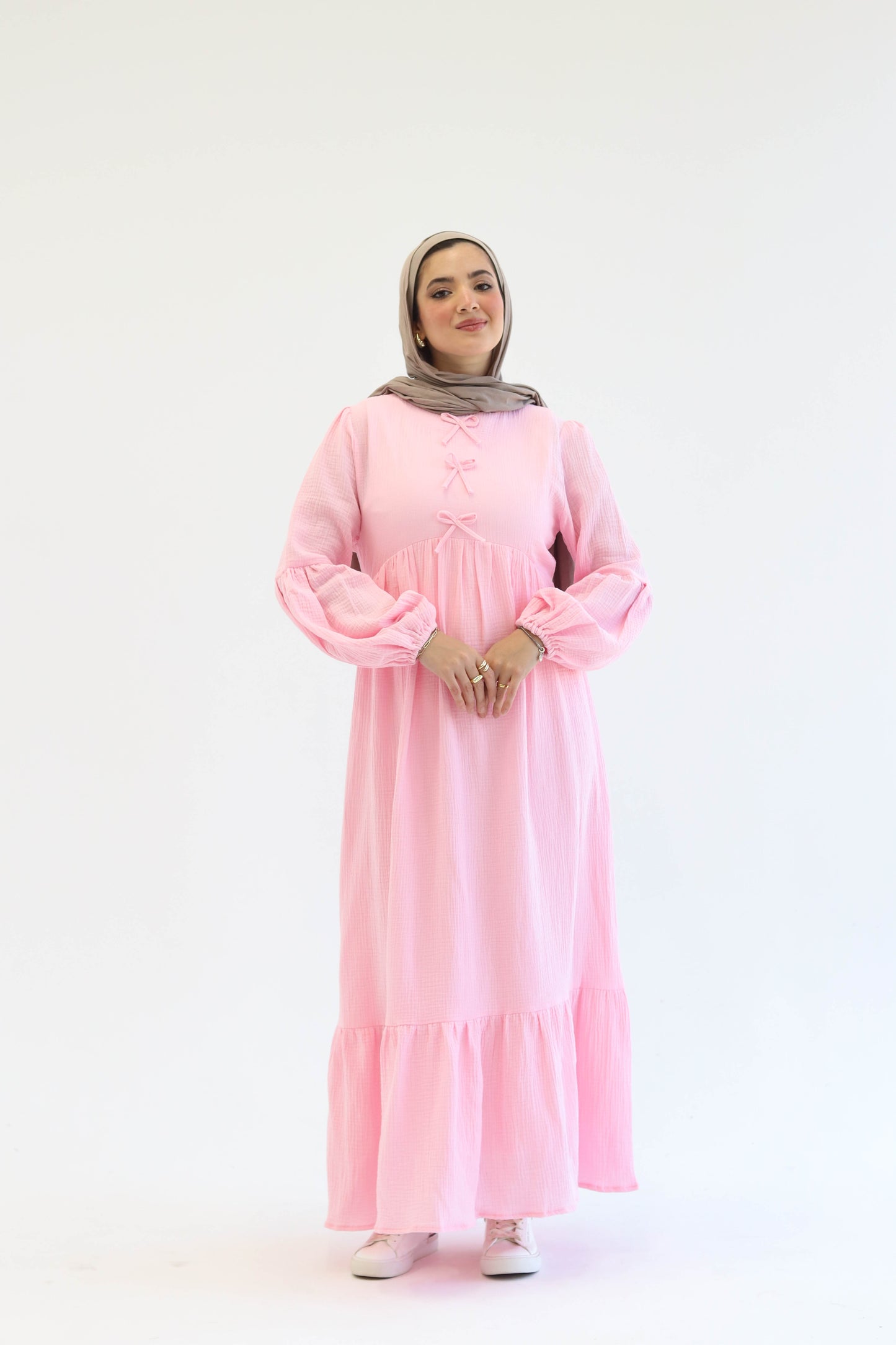Little Bows Summer Dress in Pink