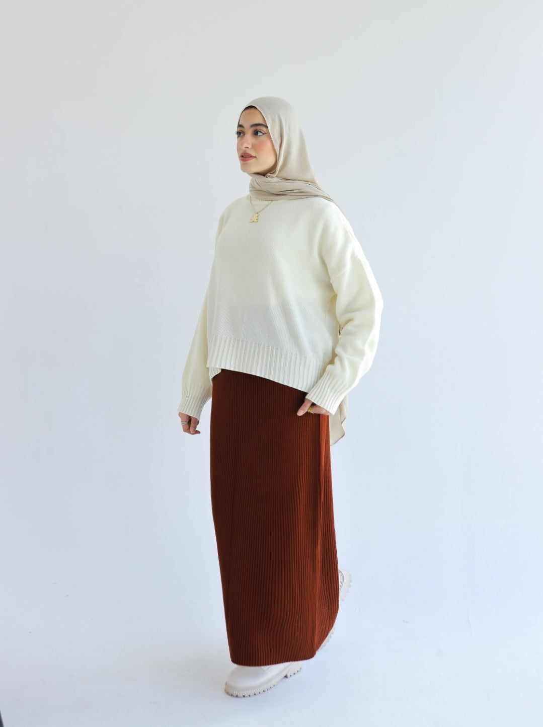 Wool Winter skirt (only) in Galaxy Brown