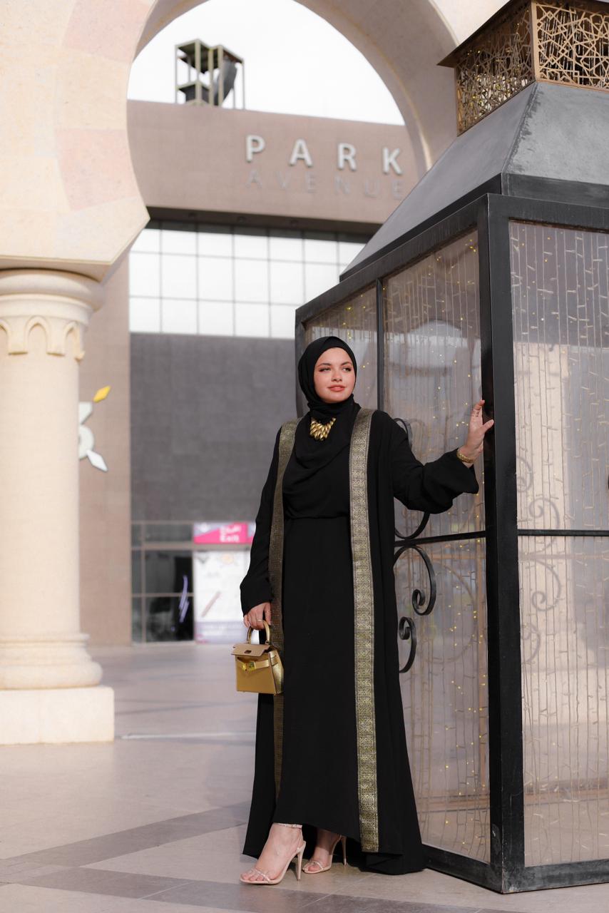 Bahjet Ramadan Abaya Set in Black