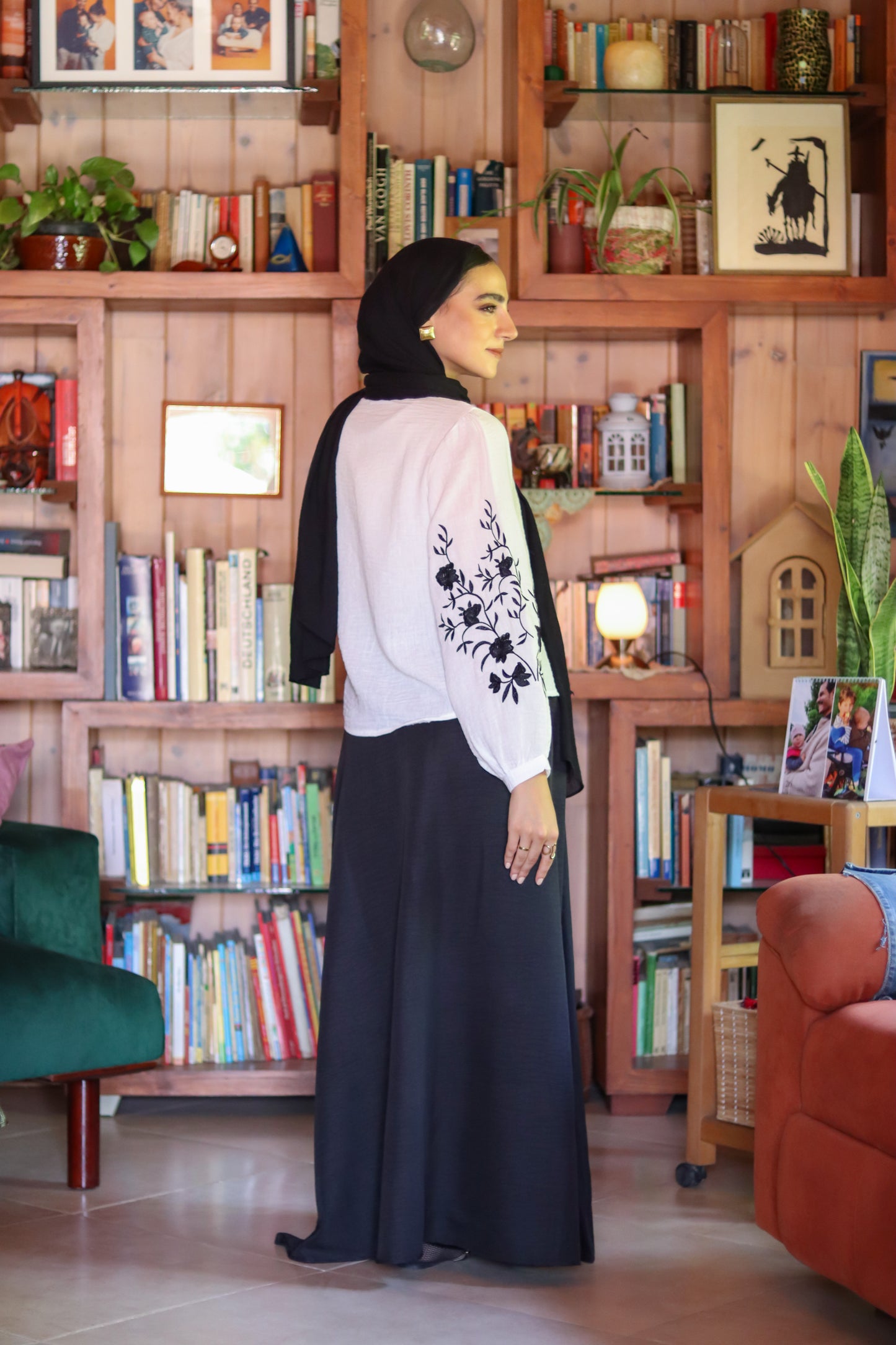 Embroidered Blouse in Black