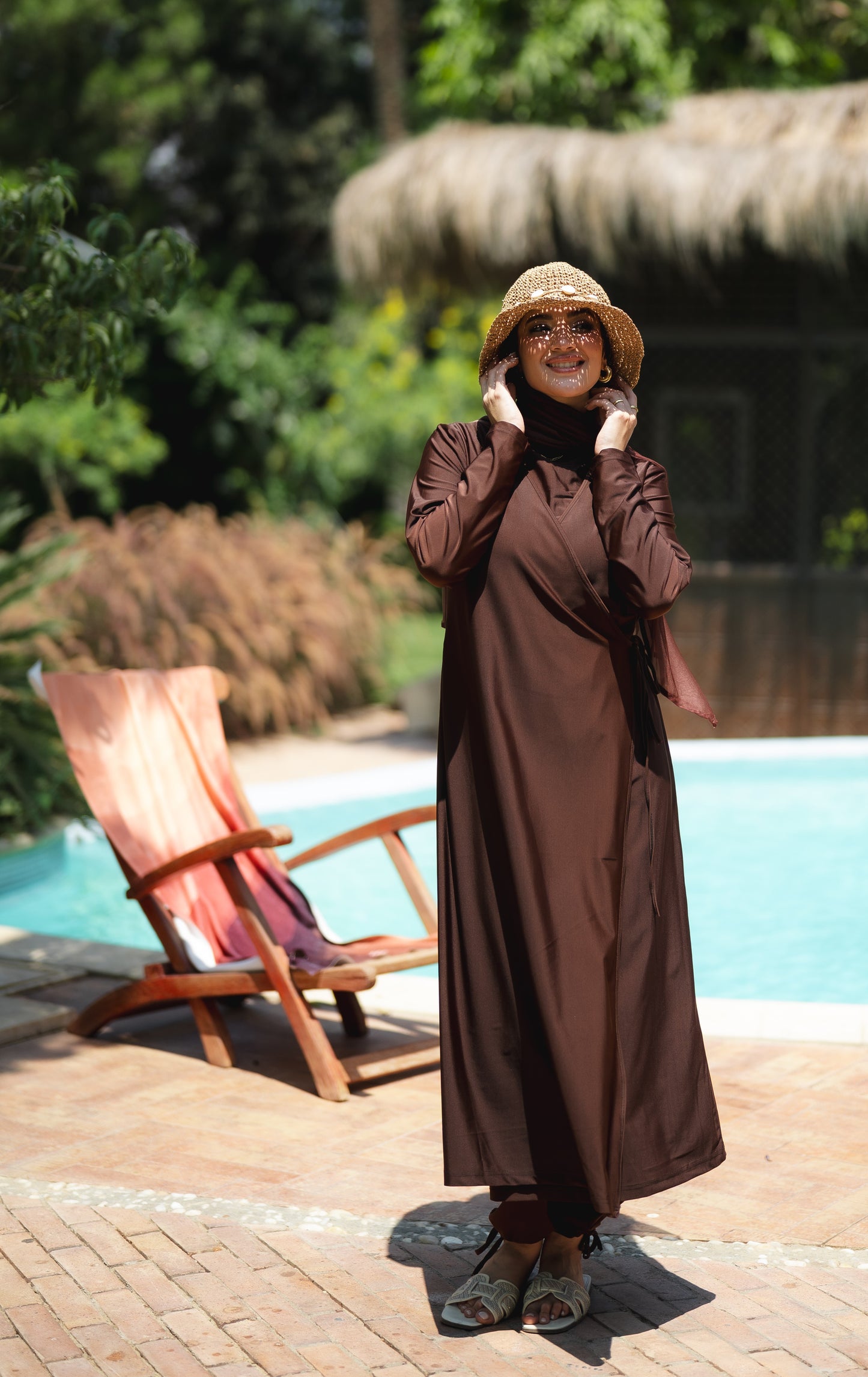 Extra Long Ozel Burkini in Brown (2 pieces)