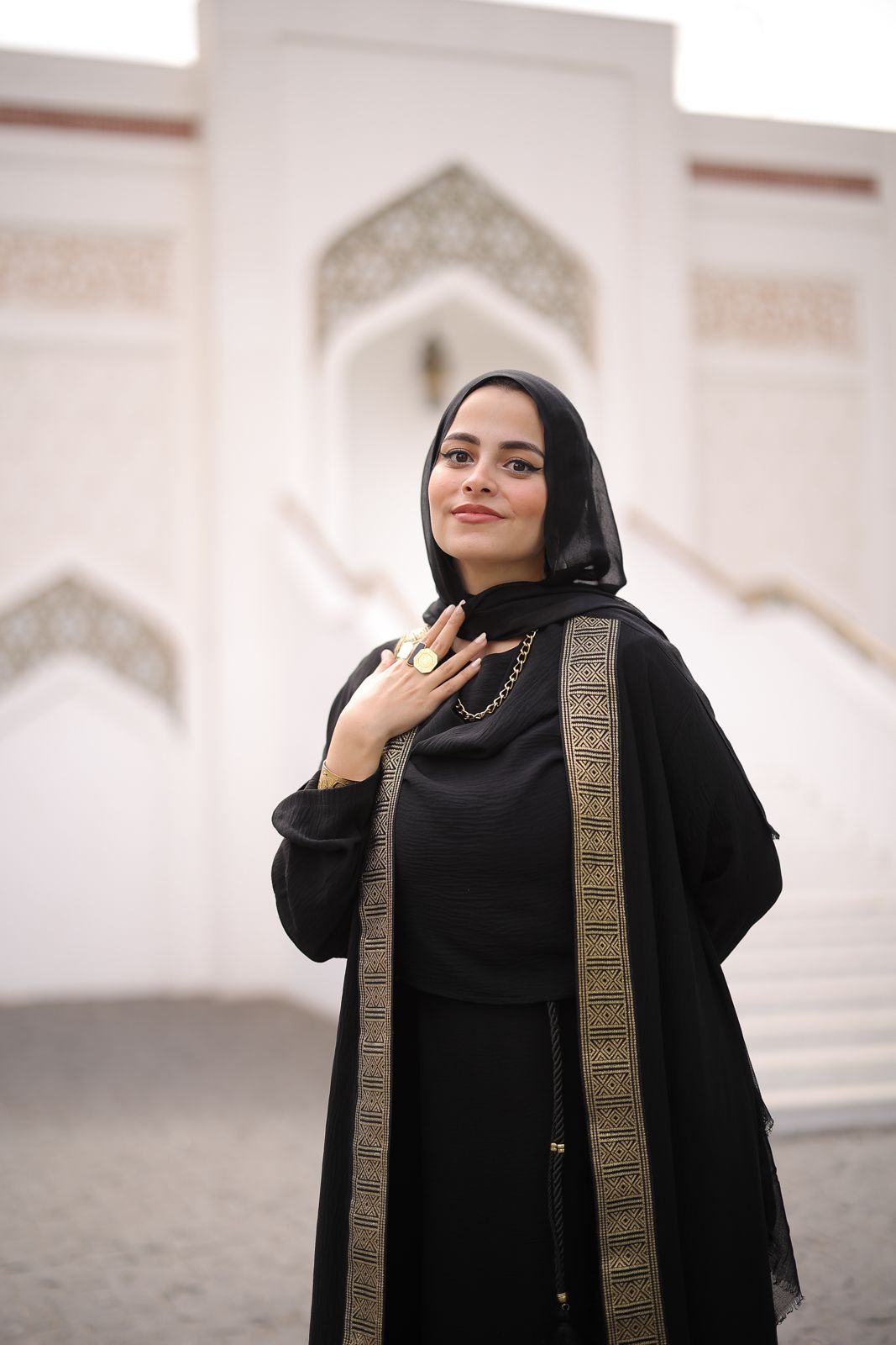 Bahjet Ramadan Abaya Set in Black