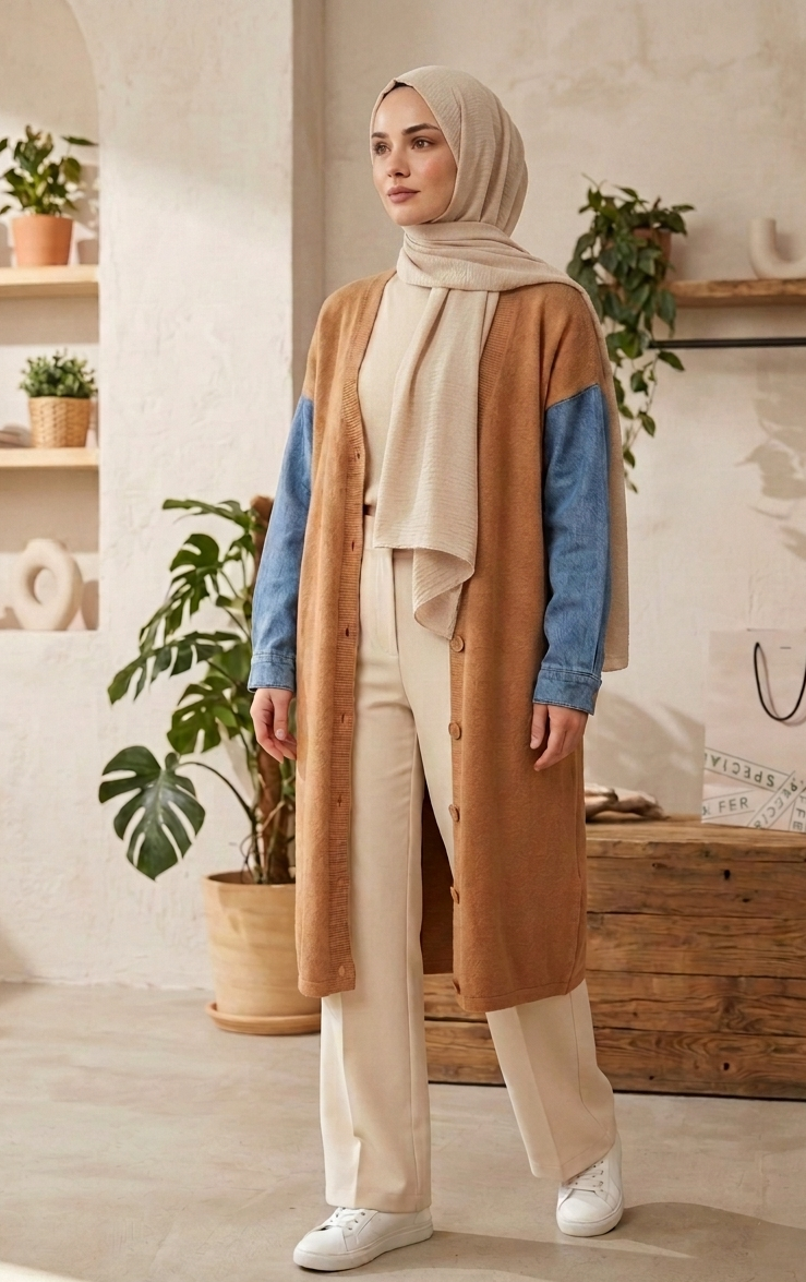 Wool n Denim Winter Cardigan