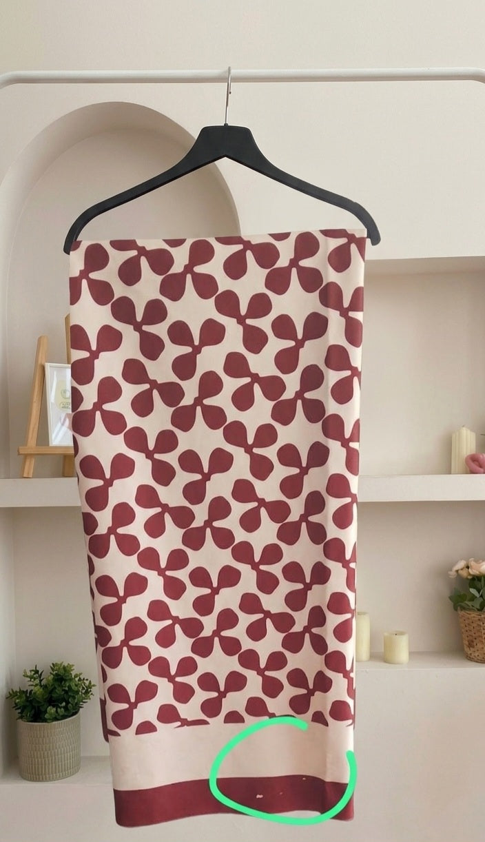Floral Burgundy Wool Scarf outlet