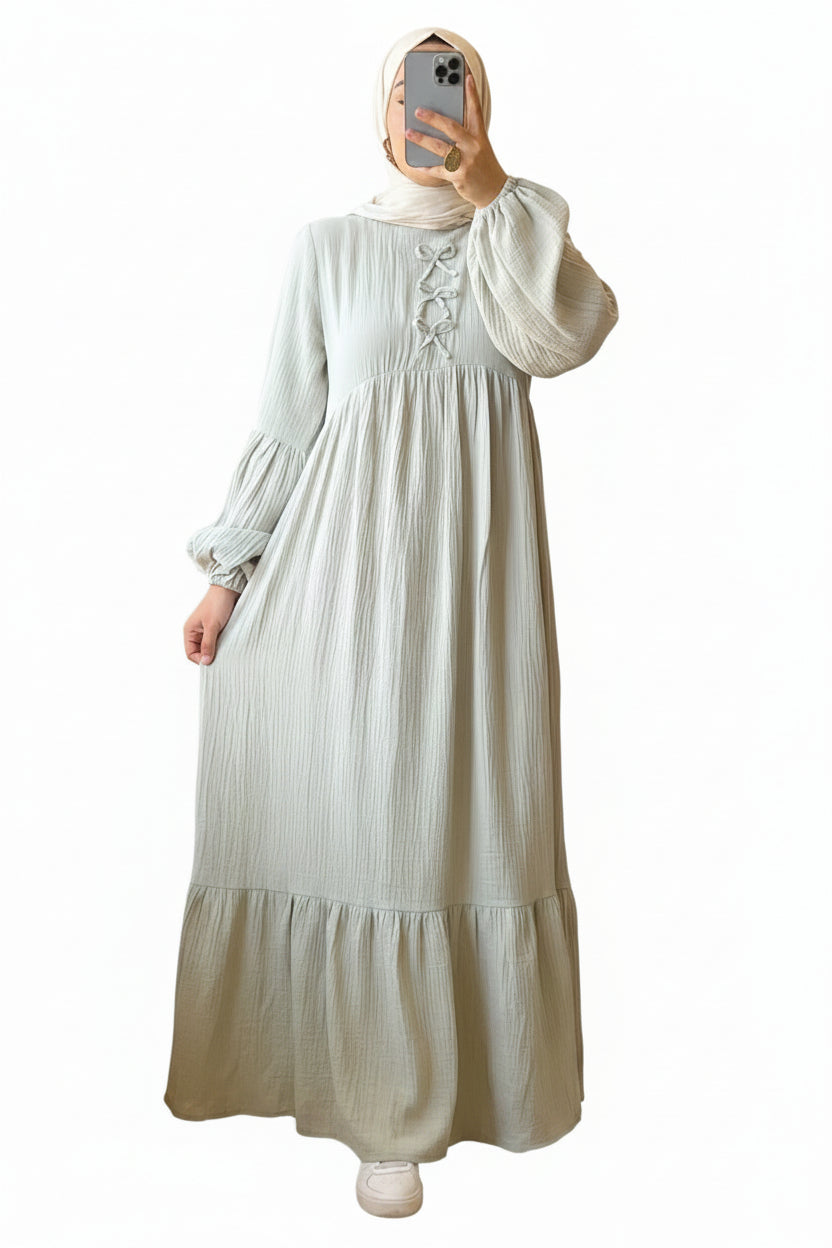 Little Bows Summer Dress in Mint