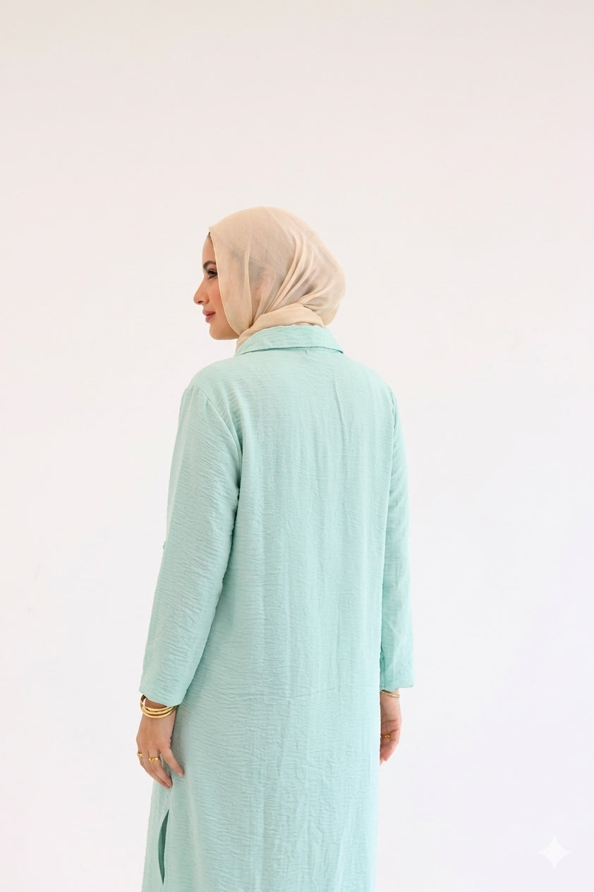 Linen Chemise in Mint Outlet