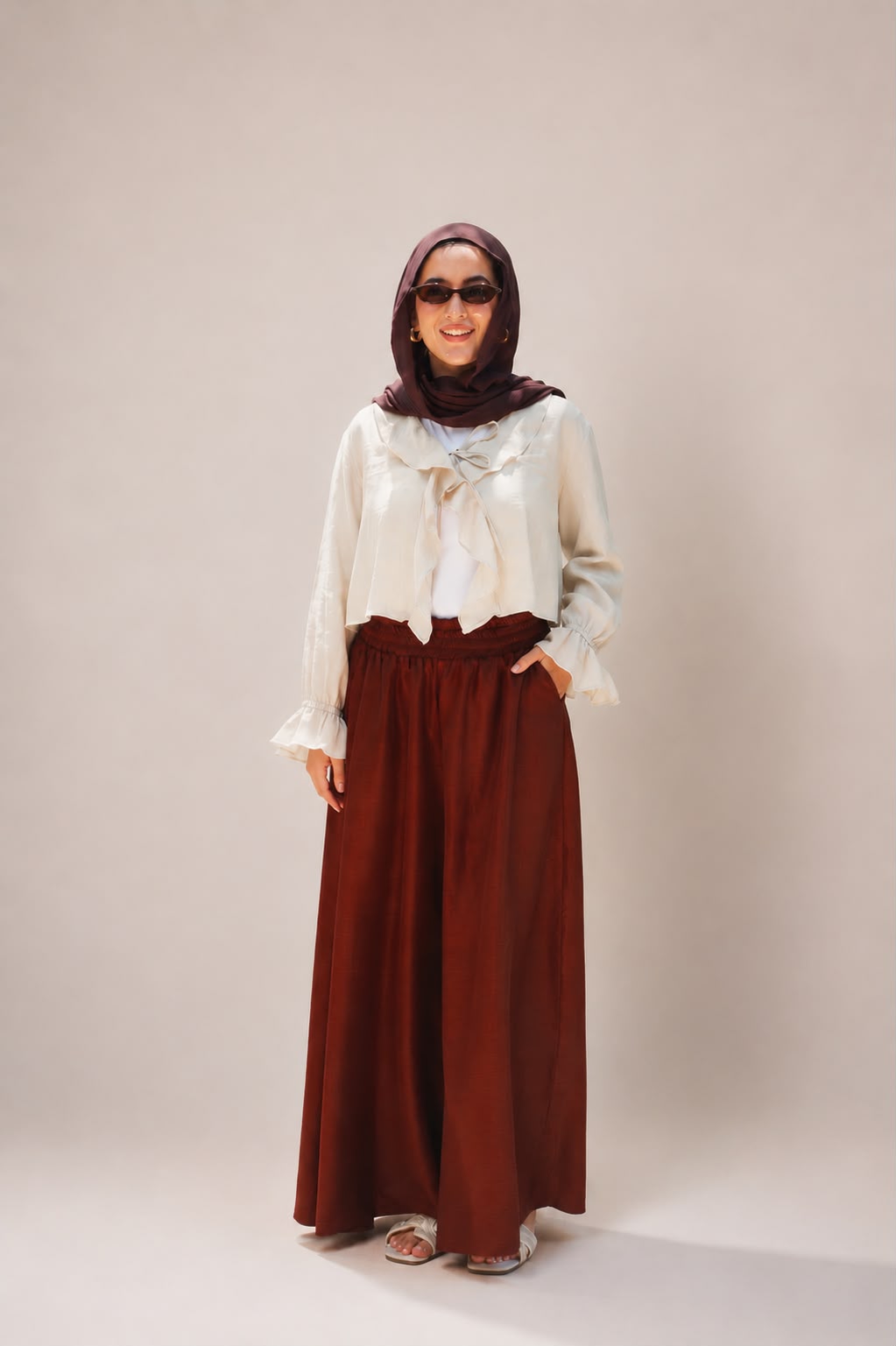 Bundle Sunny days Cardigan and Wide Leg Pants in Brown