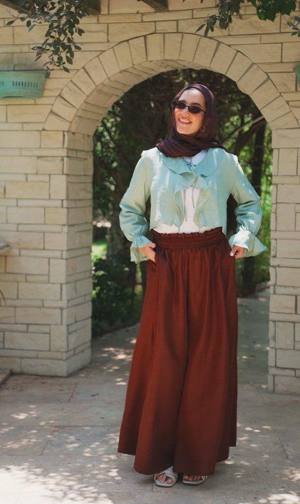 Solis Ruffle Top in Mint