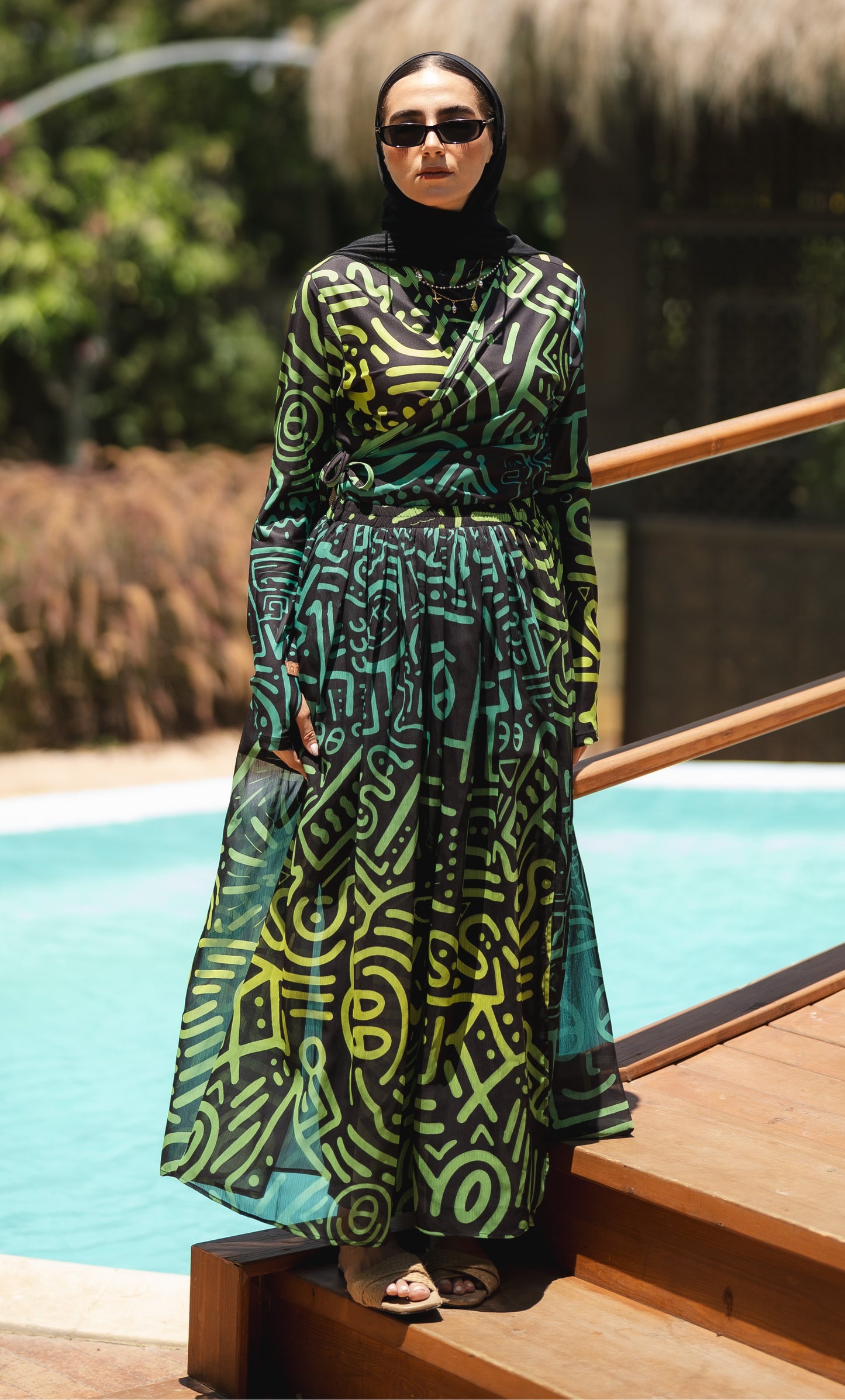 Black African Top Burkini (2 pieces)