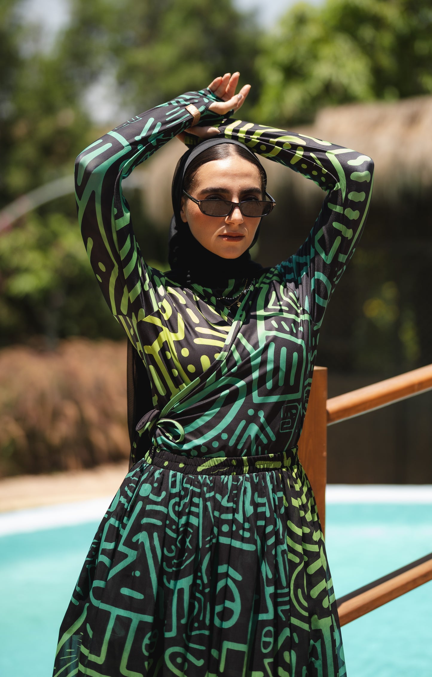 Black African Top Burkini (2 pieces)