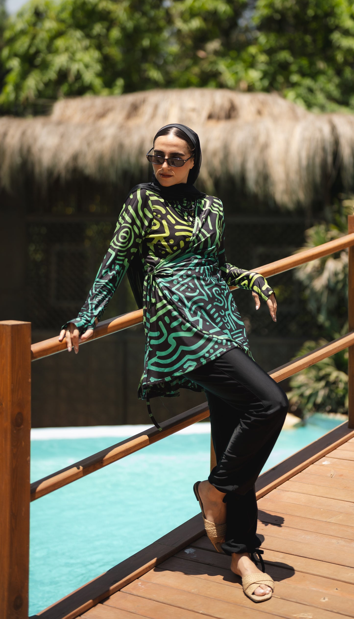 Black African Top Burkini (2 pieces)