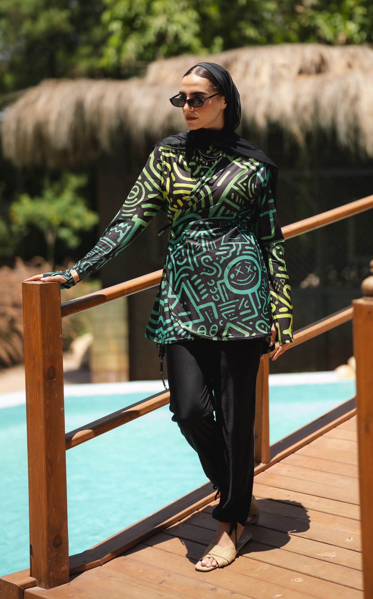 Black African Top Burkini (2 pieces)