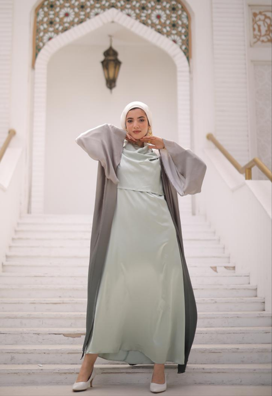 Degradee Abaya Set in Shades of Mint