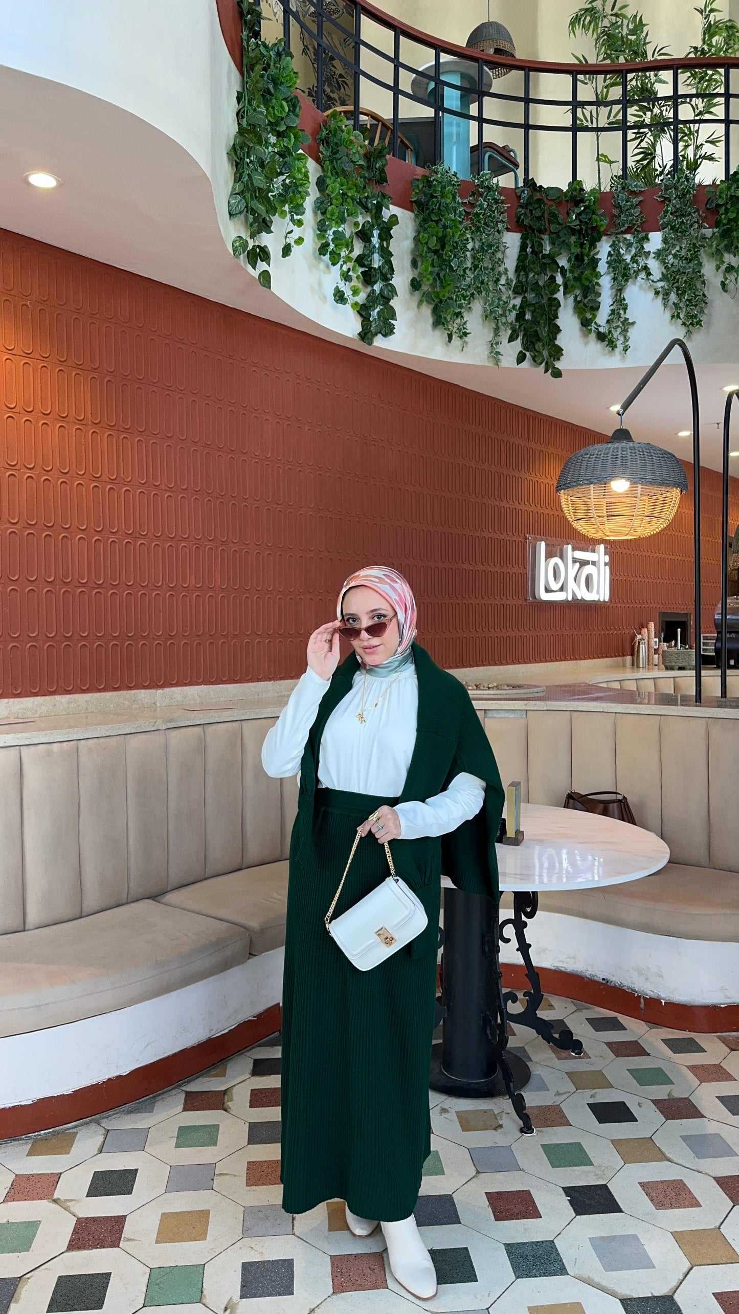 Plain Winter Set in Emerald Green (Tunic and skirt)