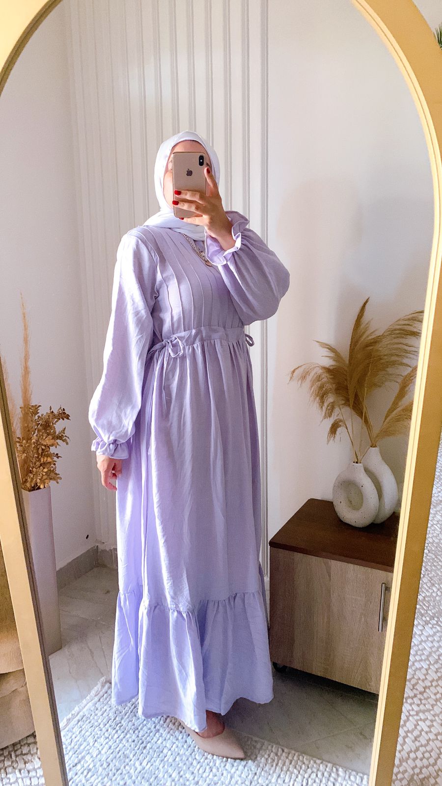 Summer Casual Linen Dress in Lilac
