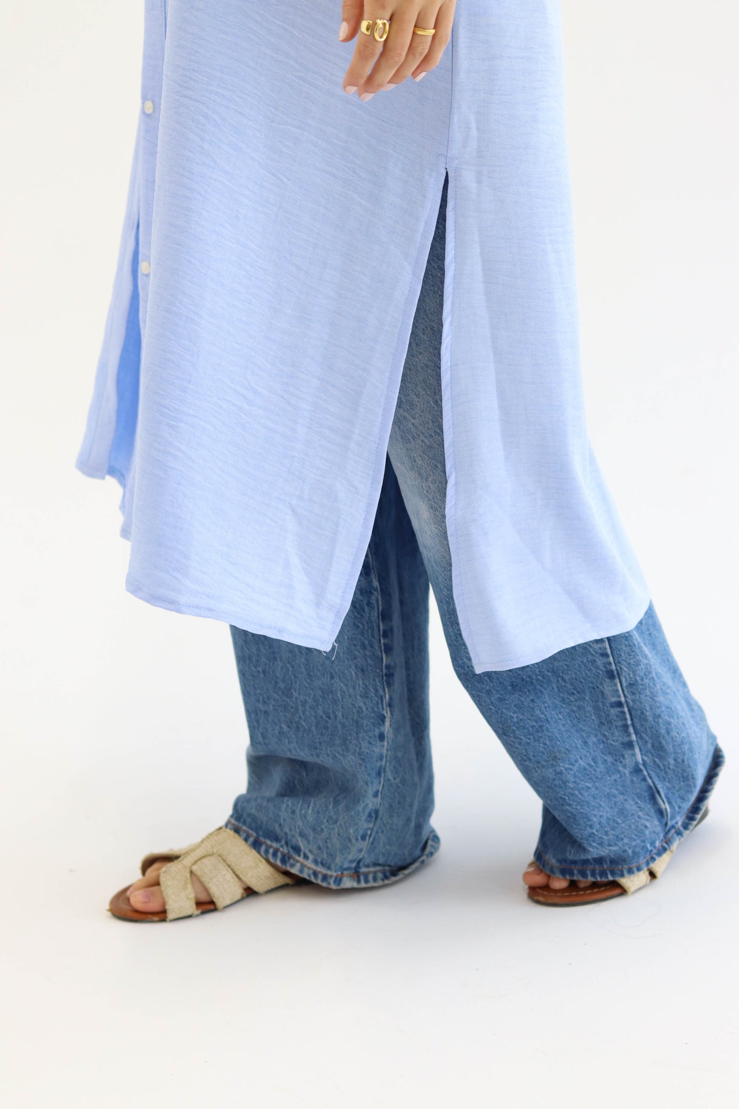 Linen Chemise in Sky Blue