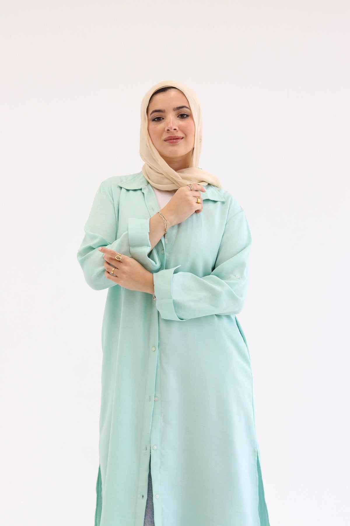 Linen Chemise in Mint Outlet