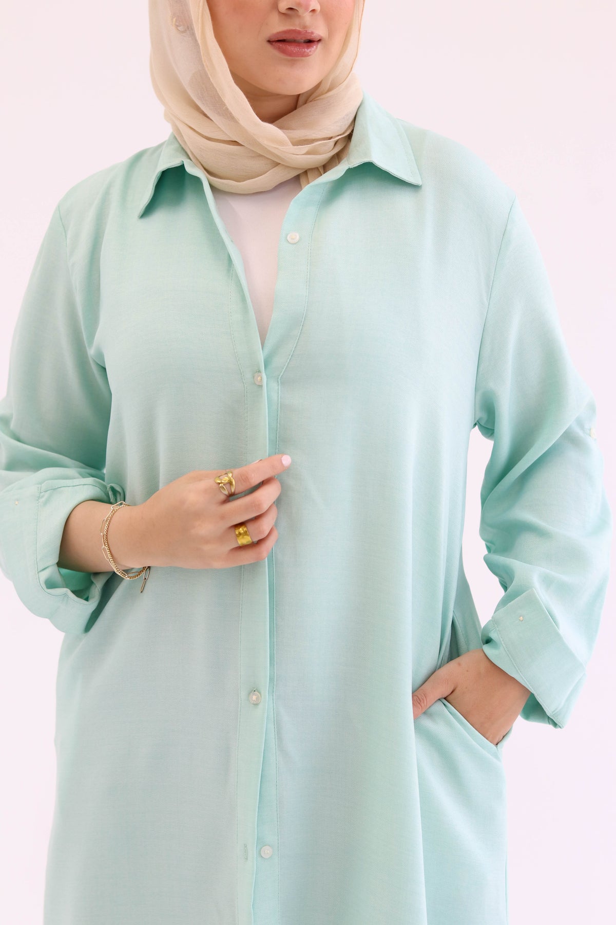Linen Chemise in Mint Outlet