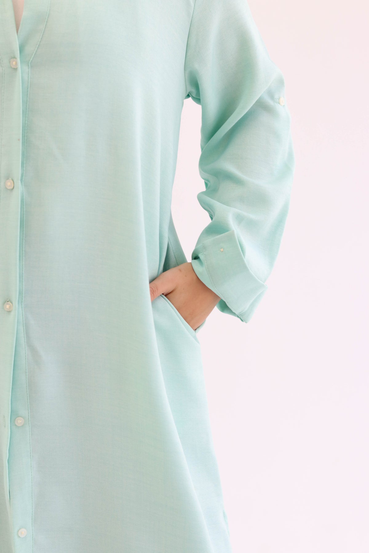 Linen Chemise in Mint Outlet