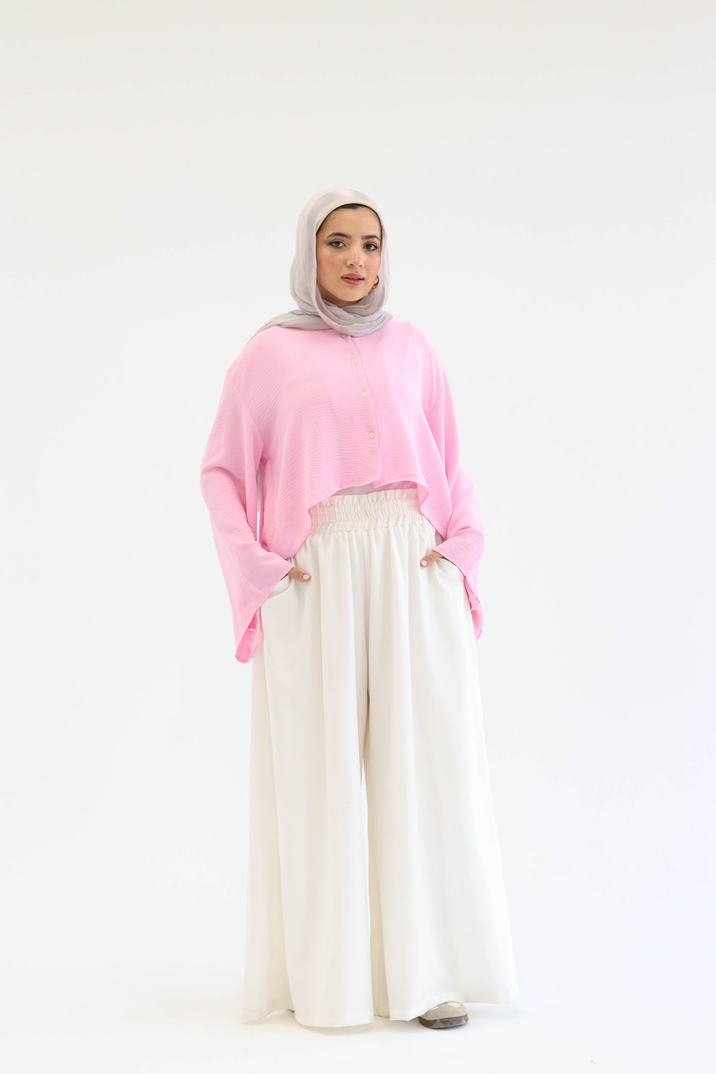 Wide Leg Linen Pants in White