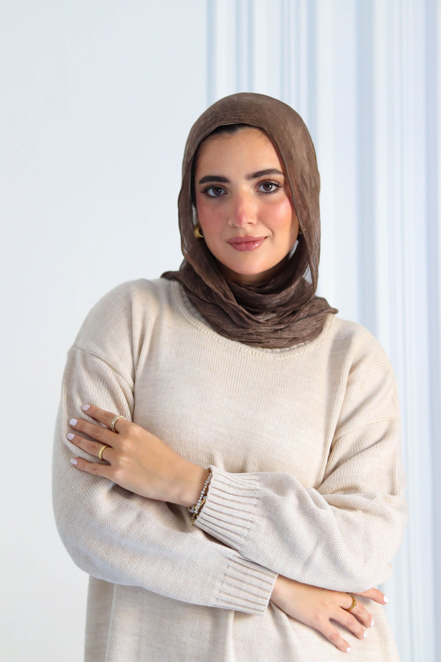 Knitted Winter Dress in Beige