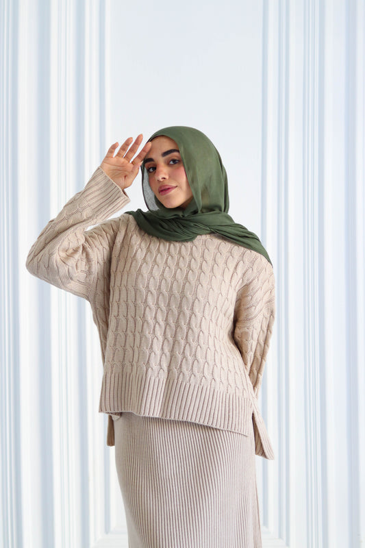 Braided Winter Tunic in Beige (Tunic only)