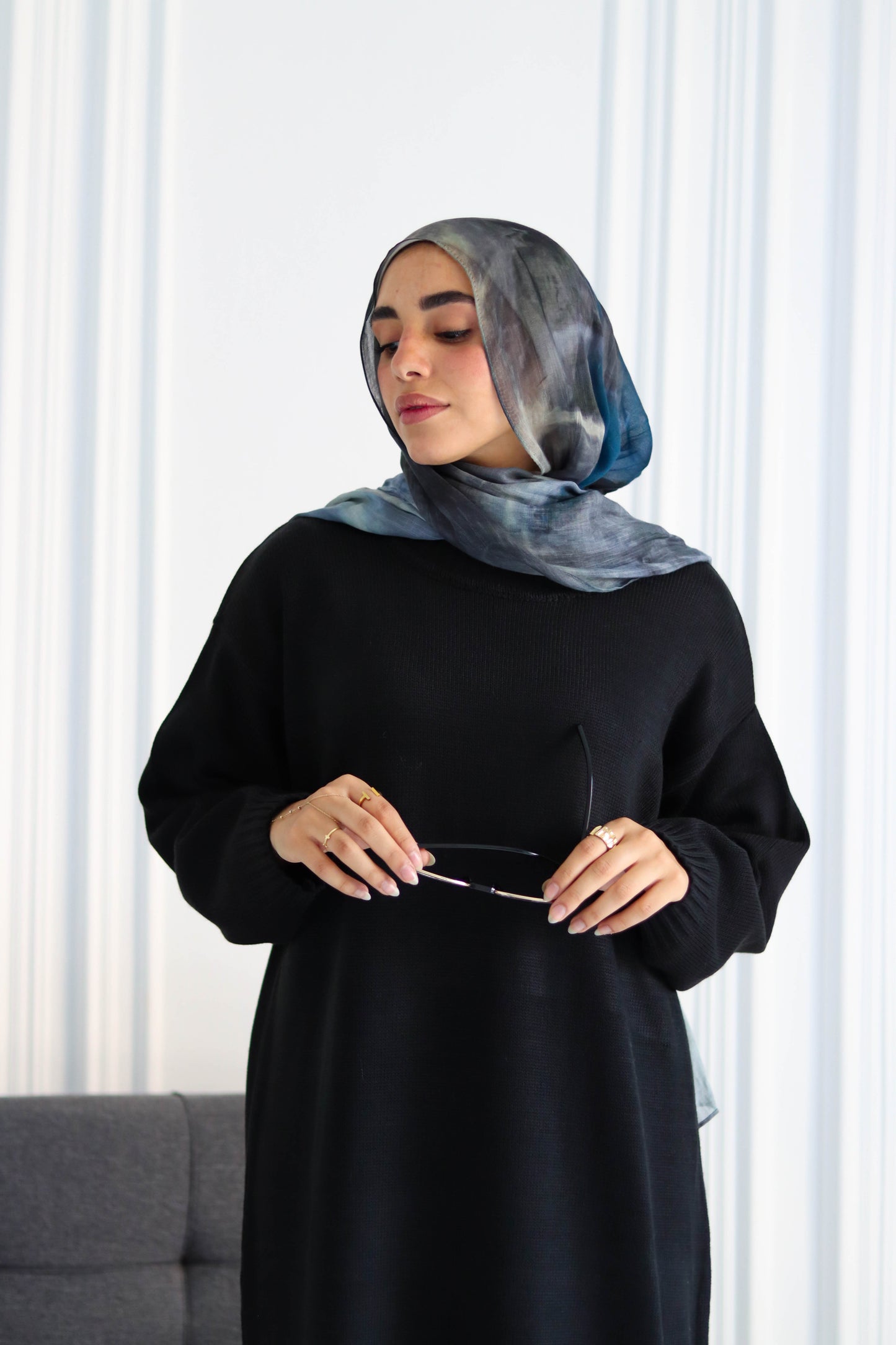 Knitted Winter Dress in Black