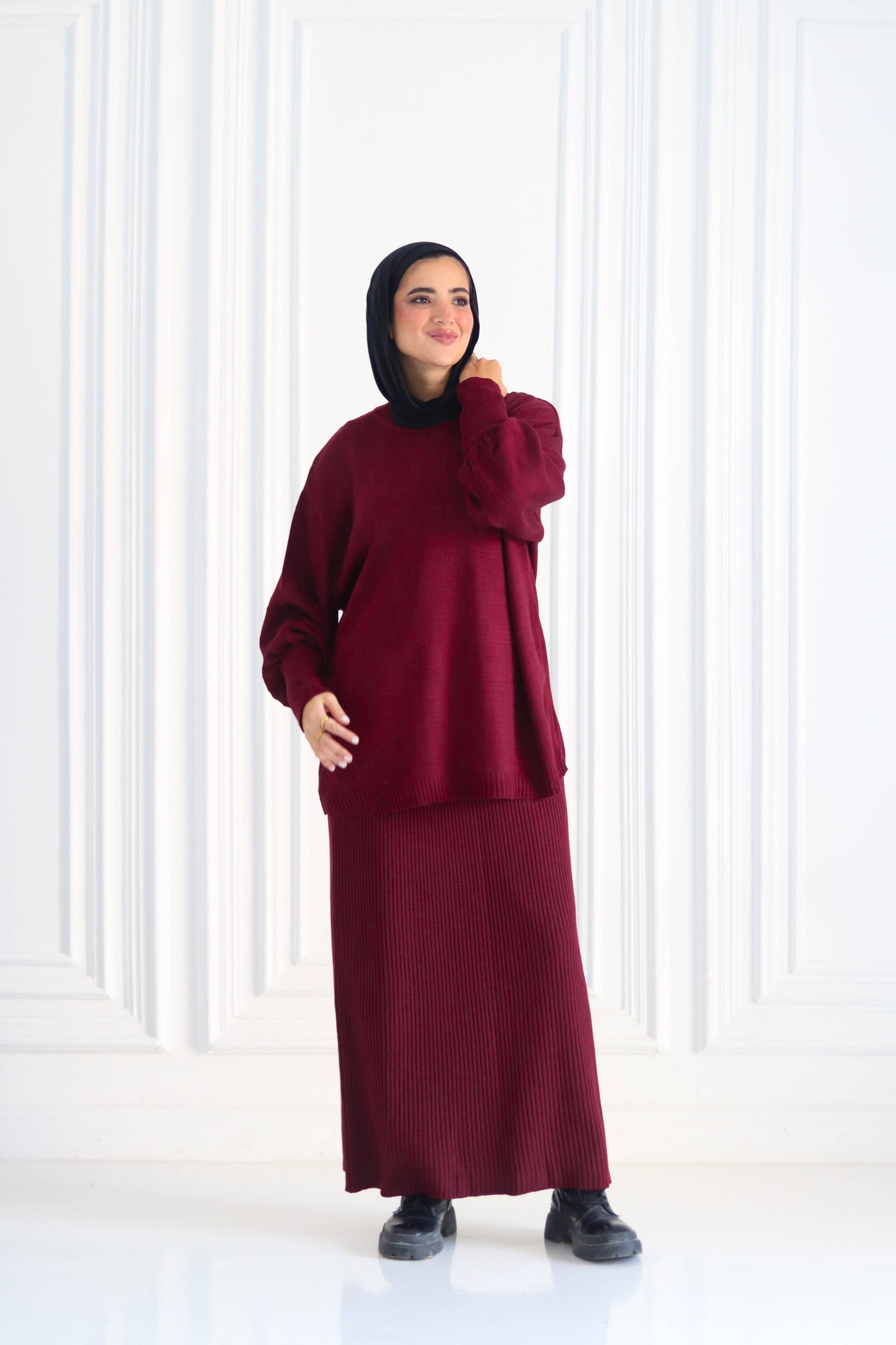Wool Winter Skirt in Burgundy (skirt only)
