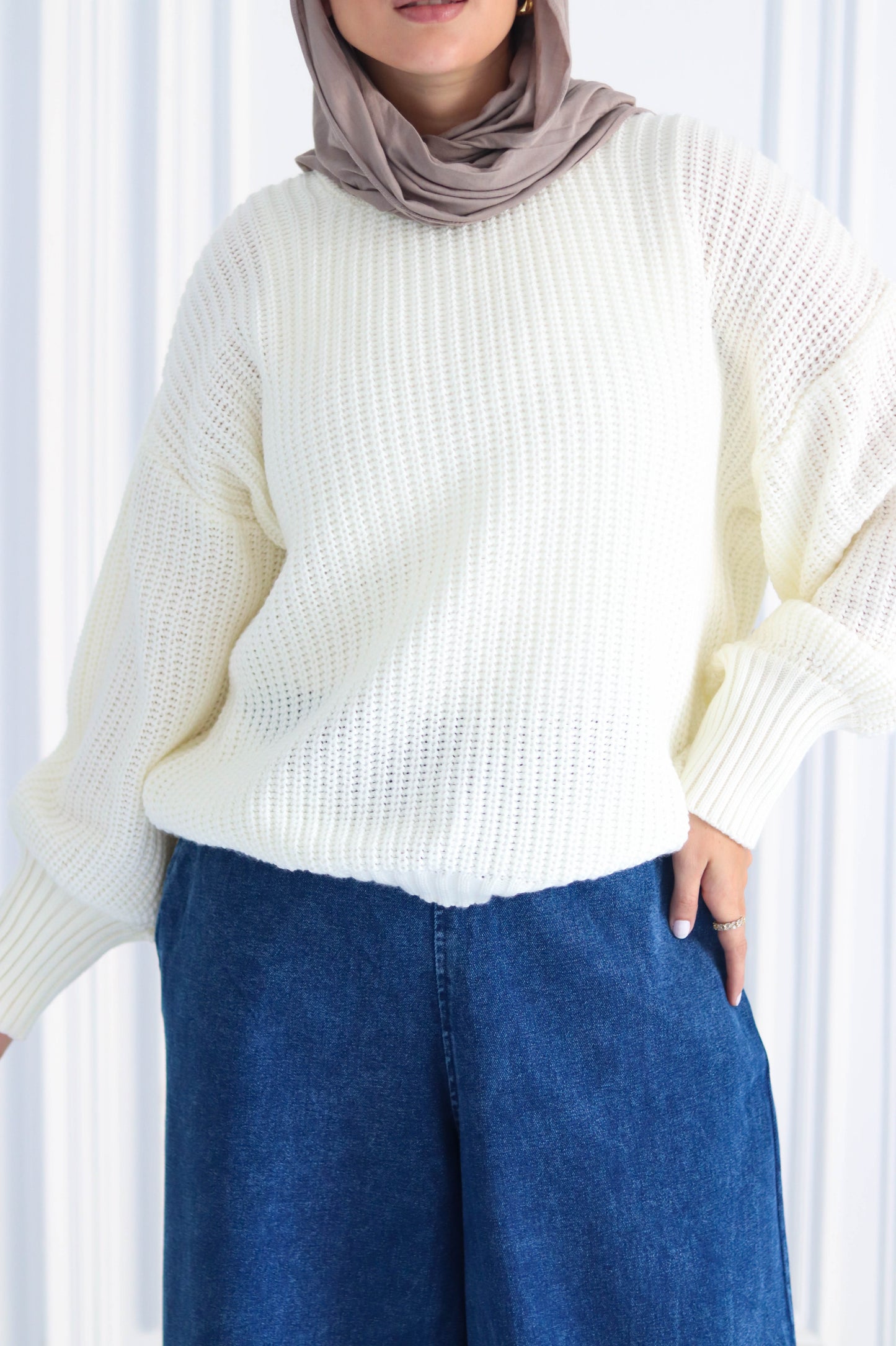 Wool Winter Pullover in OffWhite (pull-over only)