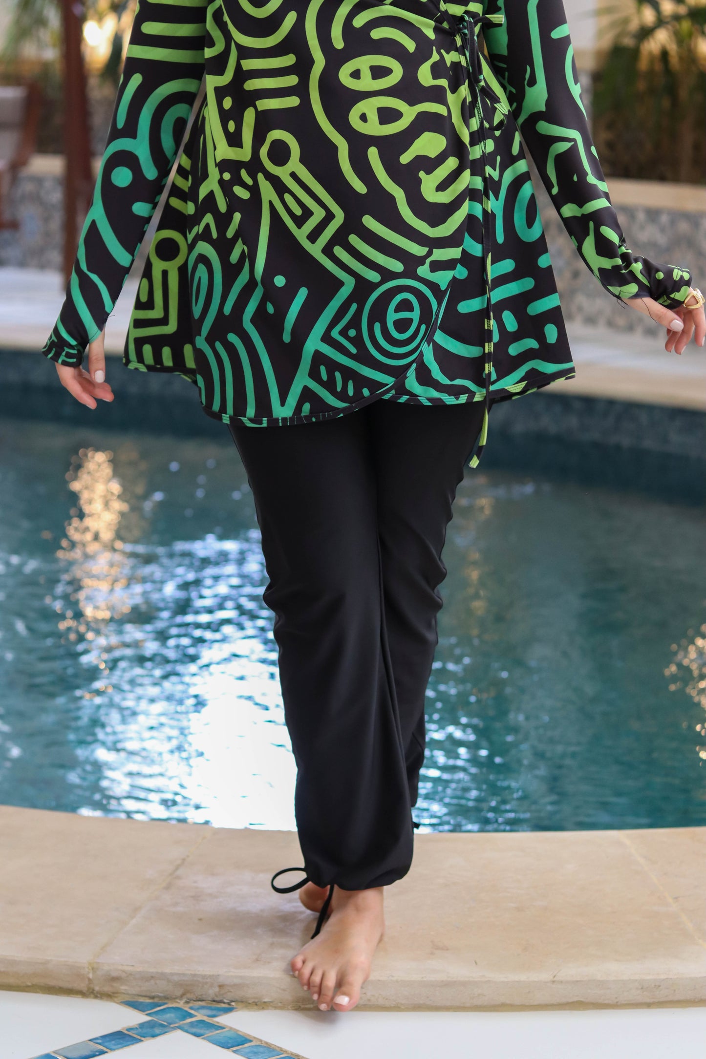 Black African Top Burkini (2 pieces)
