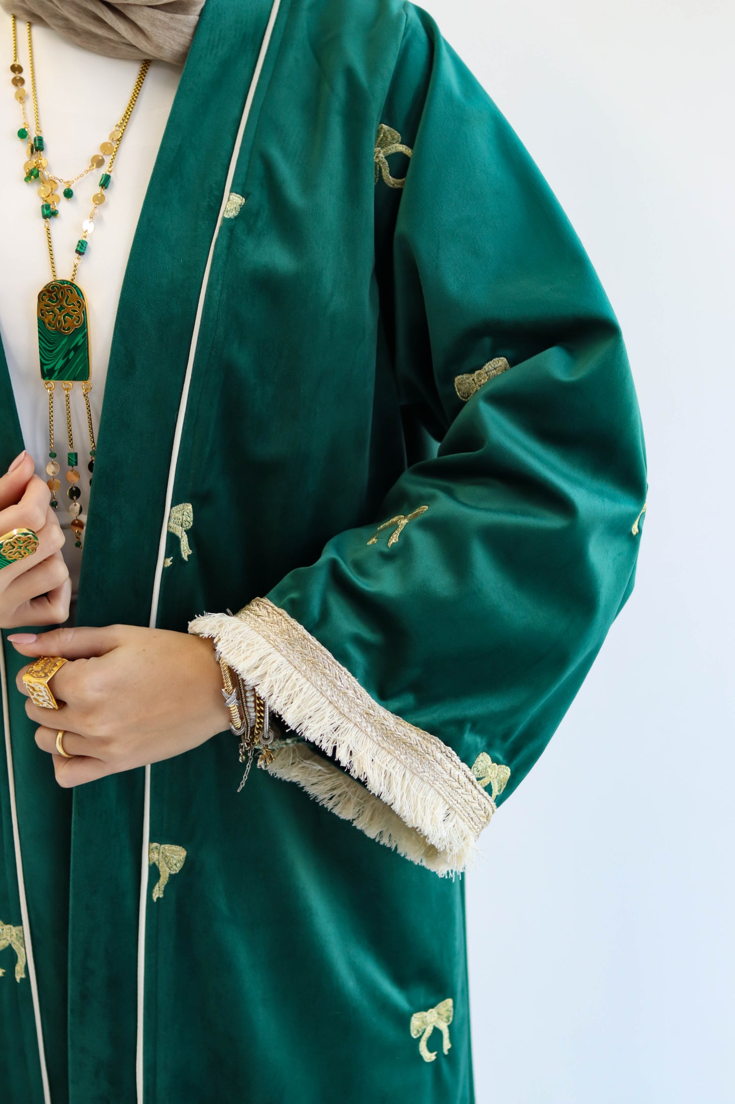 Dorrah Kaftan in Green