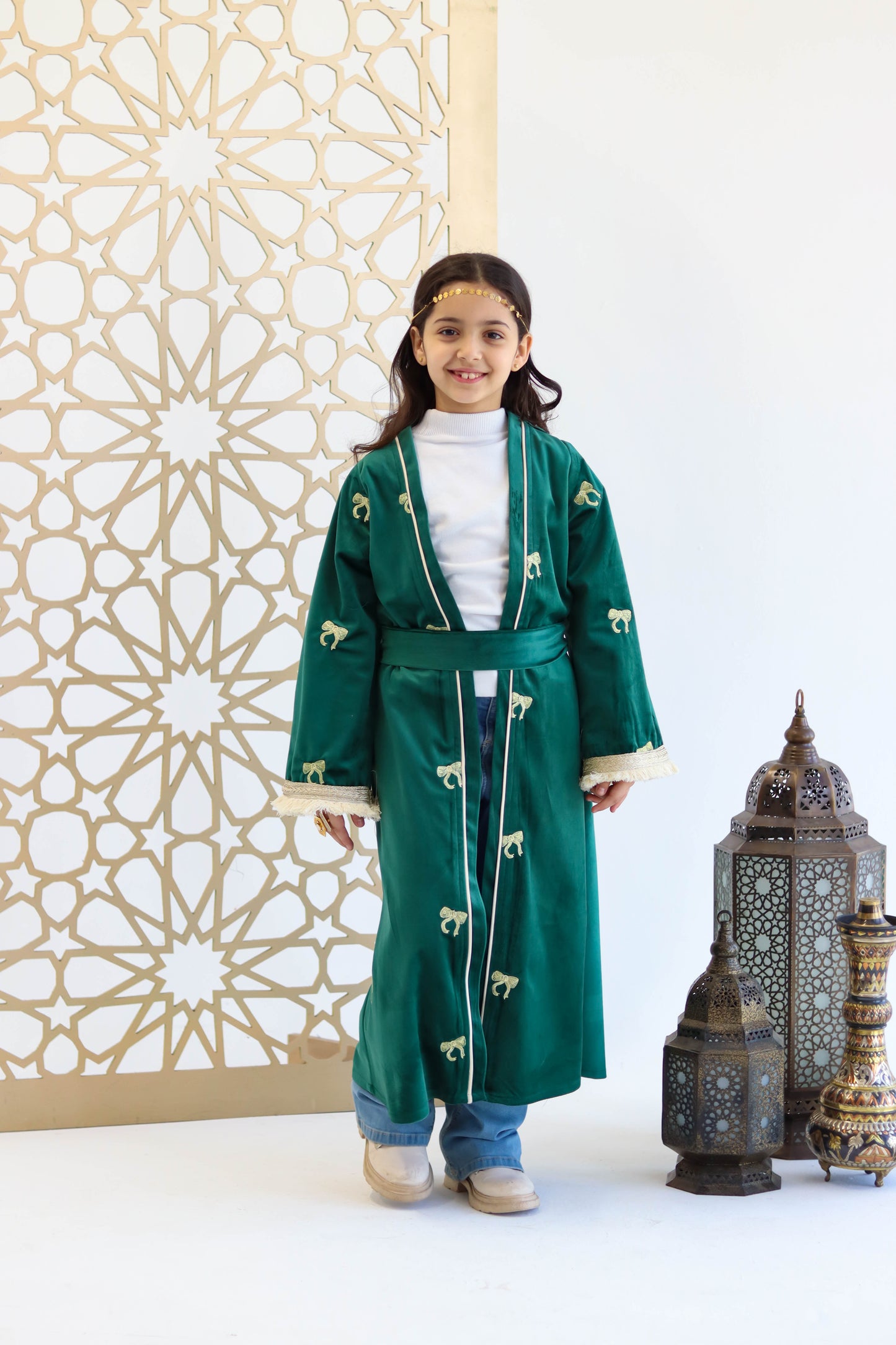 Dorrah Kaftan in Green