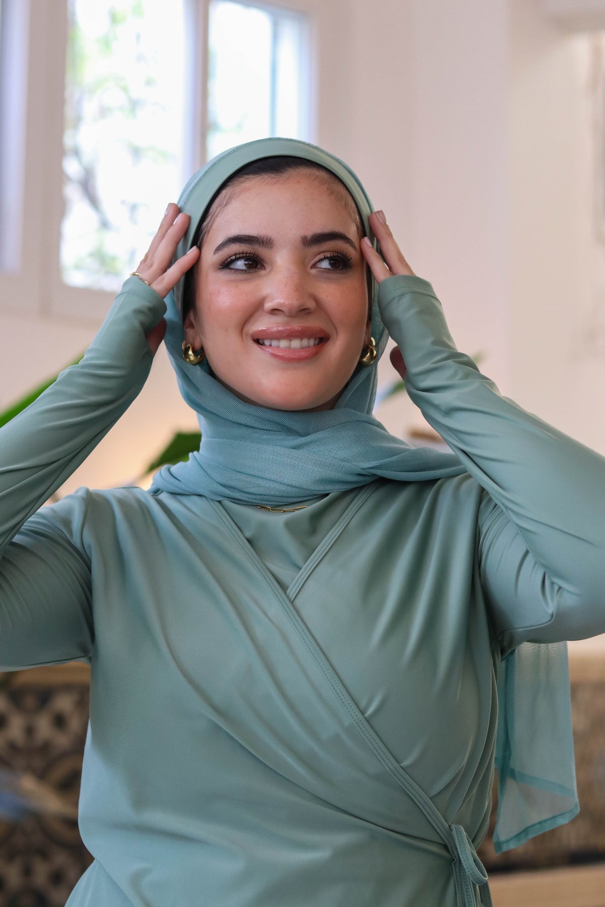 Ozel Burkini in Mint (with head cover)