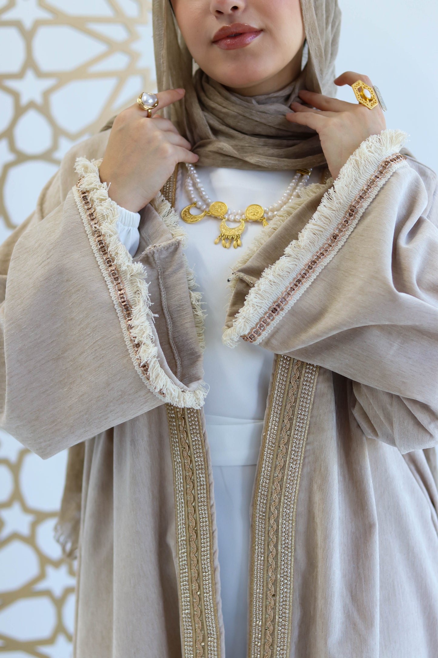 Dai AlQamar Kaftan in Beige